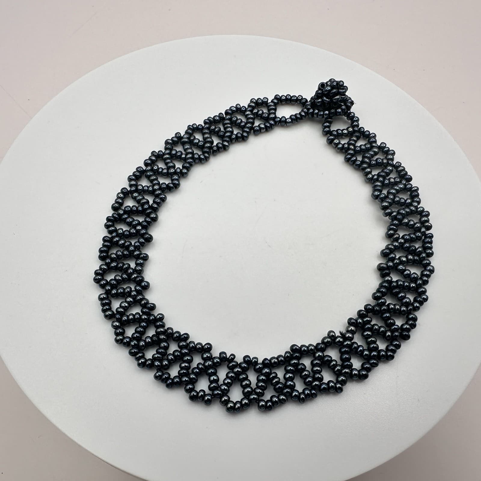 Vintage Y2K Black Beaded Bracelet Minimalist Women's Classic Fashion Jewelry - Thumbnail 2