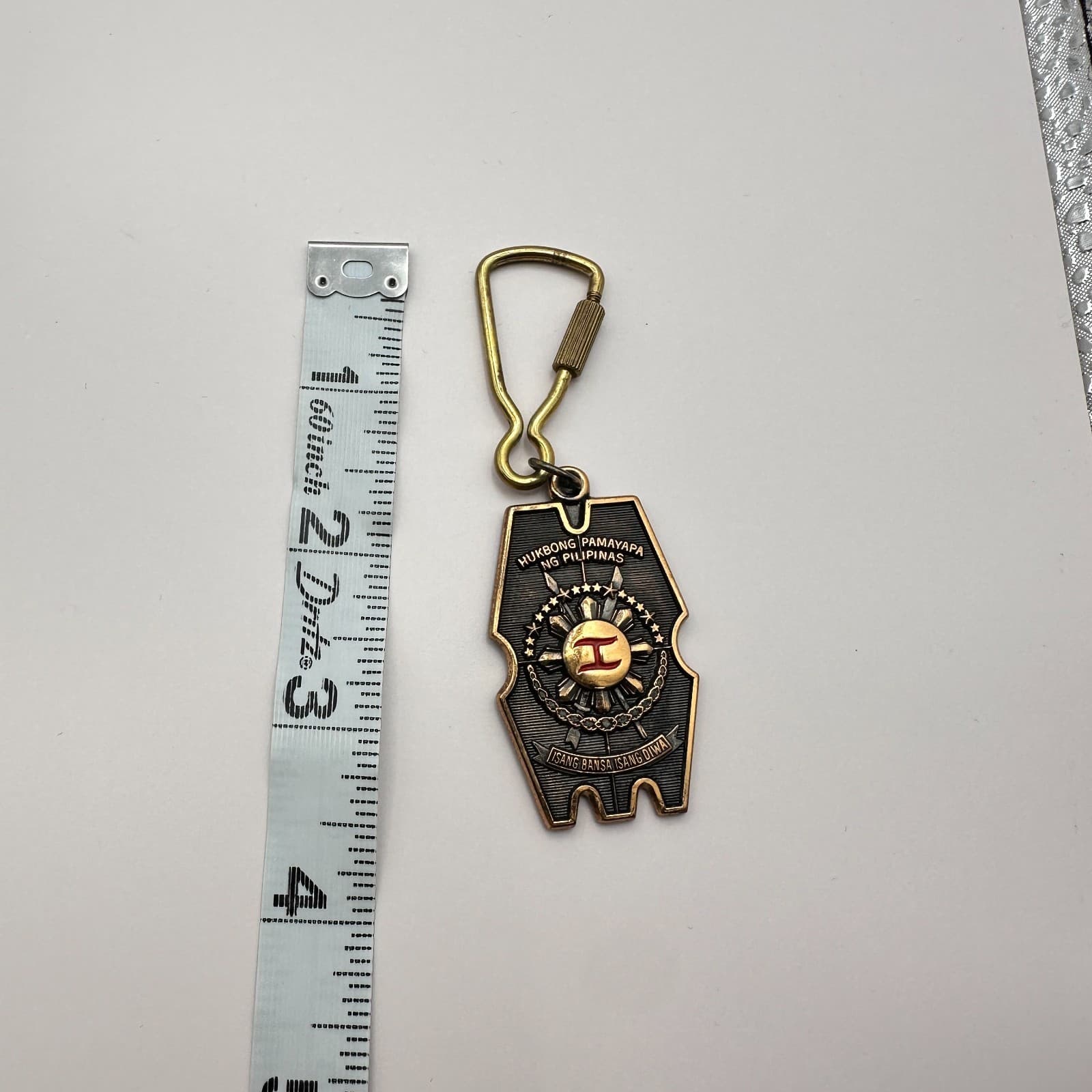 Vintage 80s Philippines Military Police Keychain Maj Gen Ramon Montano Shield - Thumbnail 8