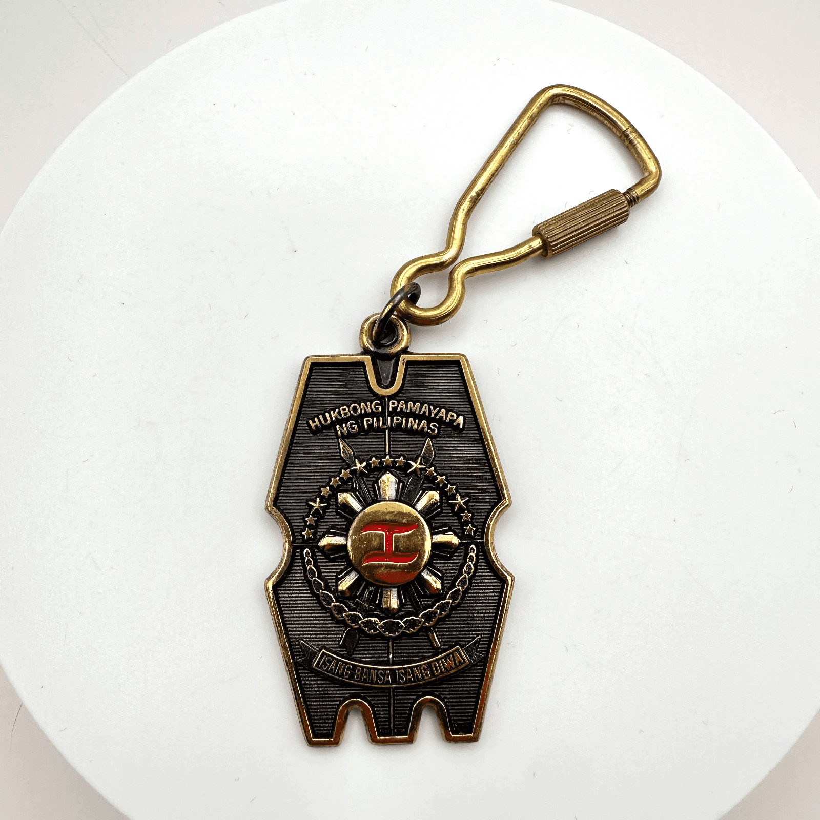 Vintage 80s Philippines Military Police Keychain Maj Gen Ramon Montano Shield