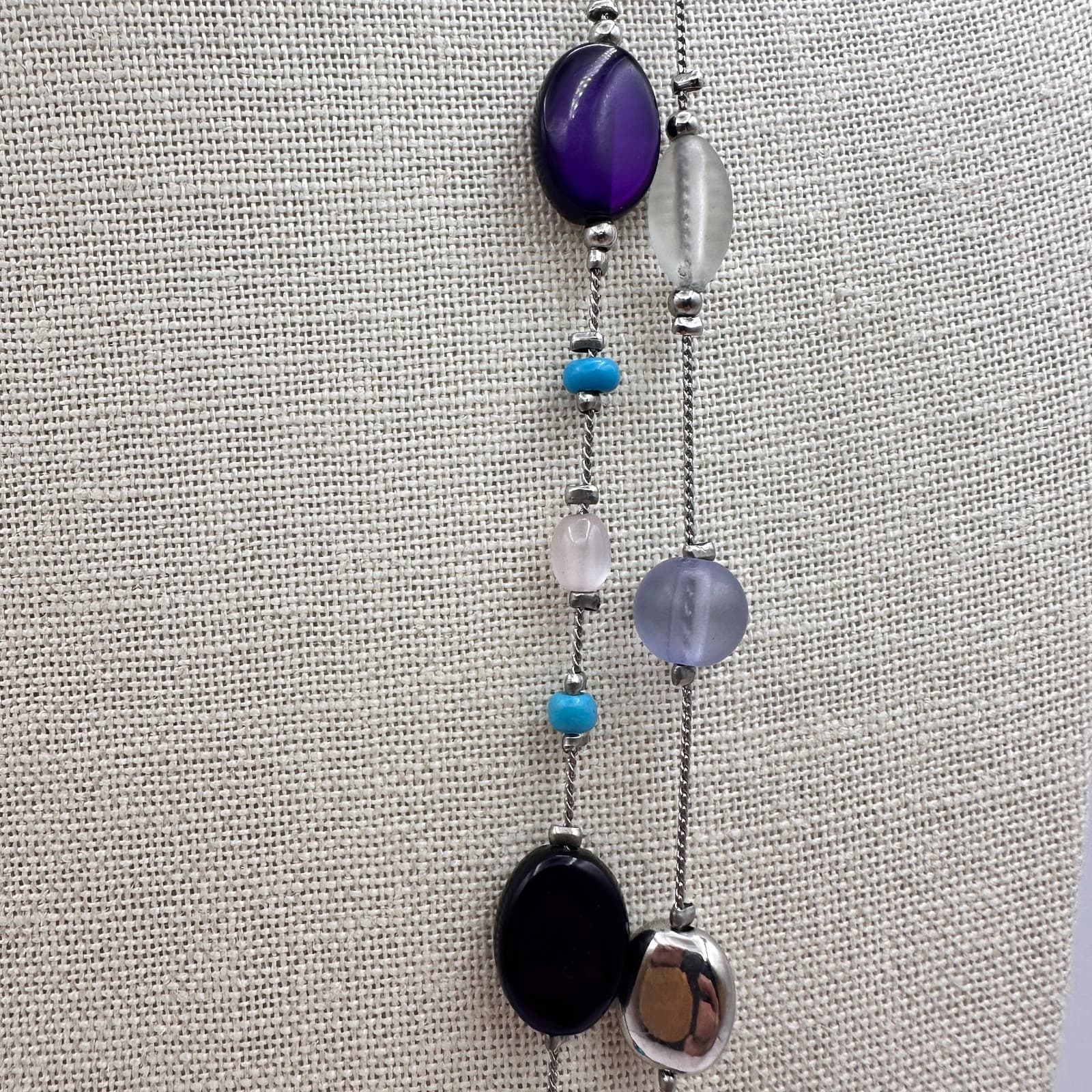 Vintage 90s Y2K Double Strand Beaded Necklace Women's Classic Fashion Jewelry - Thumbnail 4