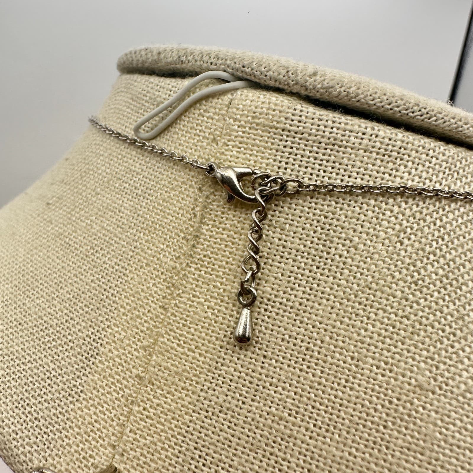 Vintage 90s Silver Tone Smoky Quartz Amber Drop Beaded Pendant Necklace Boho - Thumbnail 7