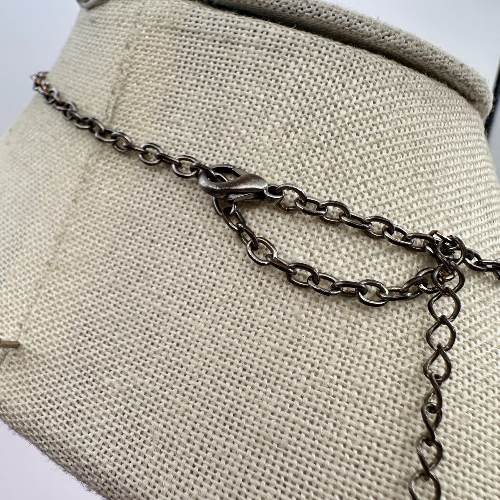 Vintage 90s Silver Tone Rhinestone Teeth Pendant Necklace Womens Classic Jewelry - Thumbnail 9