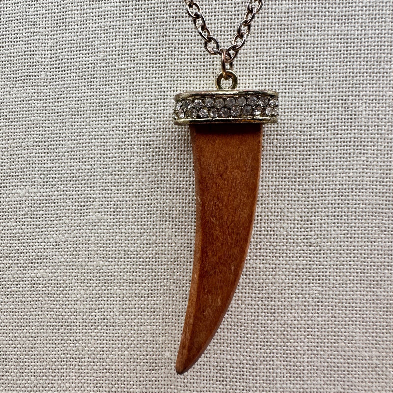 Vintage 90s Silver Tone Rhinestone Teeth Pendant Necklace Womens Classic Jewelry - Thumbnail 8