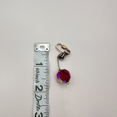 Vintage 90s AB Red Beaded Dangle Earrings Retro Women's Classic Jewelry - Thumbnail 6