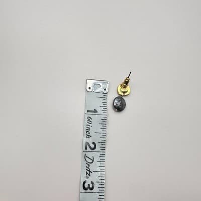 Vintage 80s Gold Tone Peacock Black Baroque Coin Pearl Drop Earrings Jewelry - Thumbnail 8