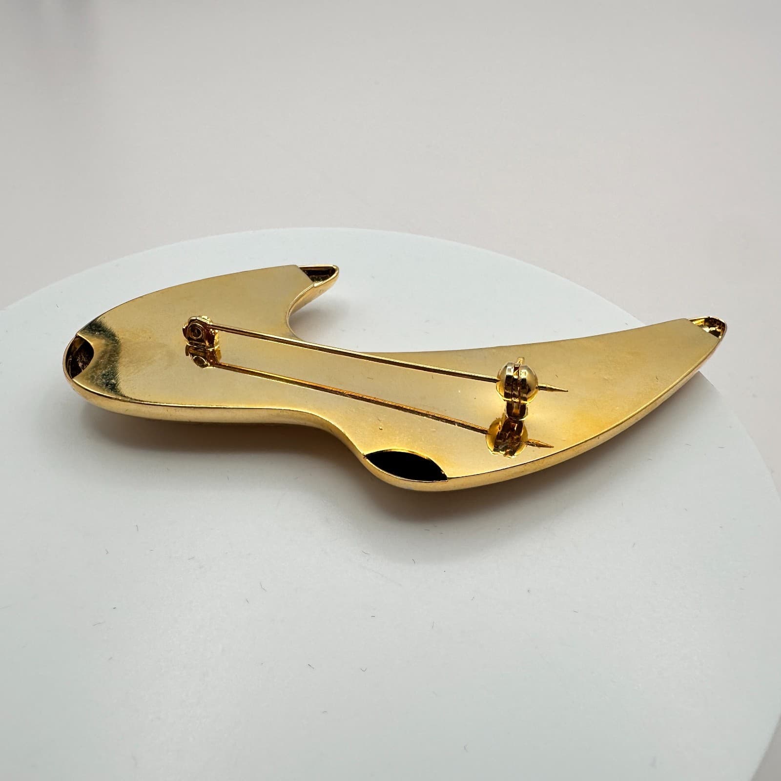 Vintage 90s Park lane Gold Tone Sculptural Biomorphic Brooch Pin Retro Jewelry - Thumbnail 6