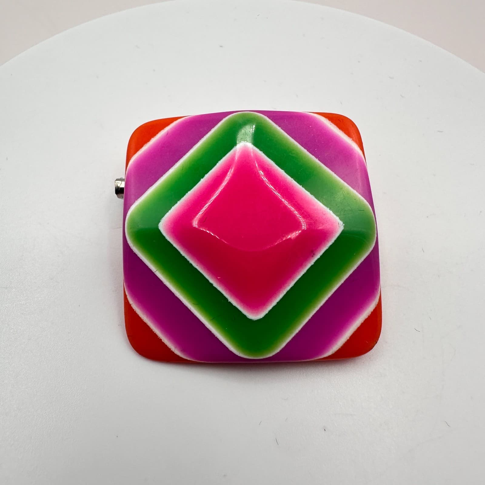 Vintage 90s Geometric Square Brooch Pin Retro Women's Classic Fashion Jewelry