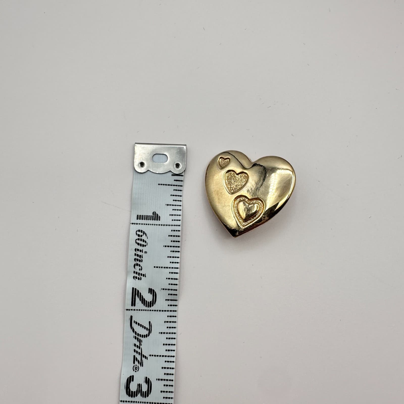 Vintage 80s Variety Gold Tone Embossed Three Hearts in Heart Brooch Pin Jewelry - Thumbnail 7