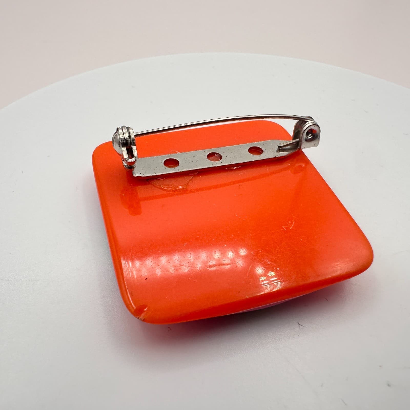 Vintage 90s Geometric Square Brooch Pin Retro Women's Classic Fashion Jewelry - Thumbnail 4