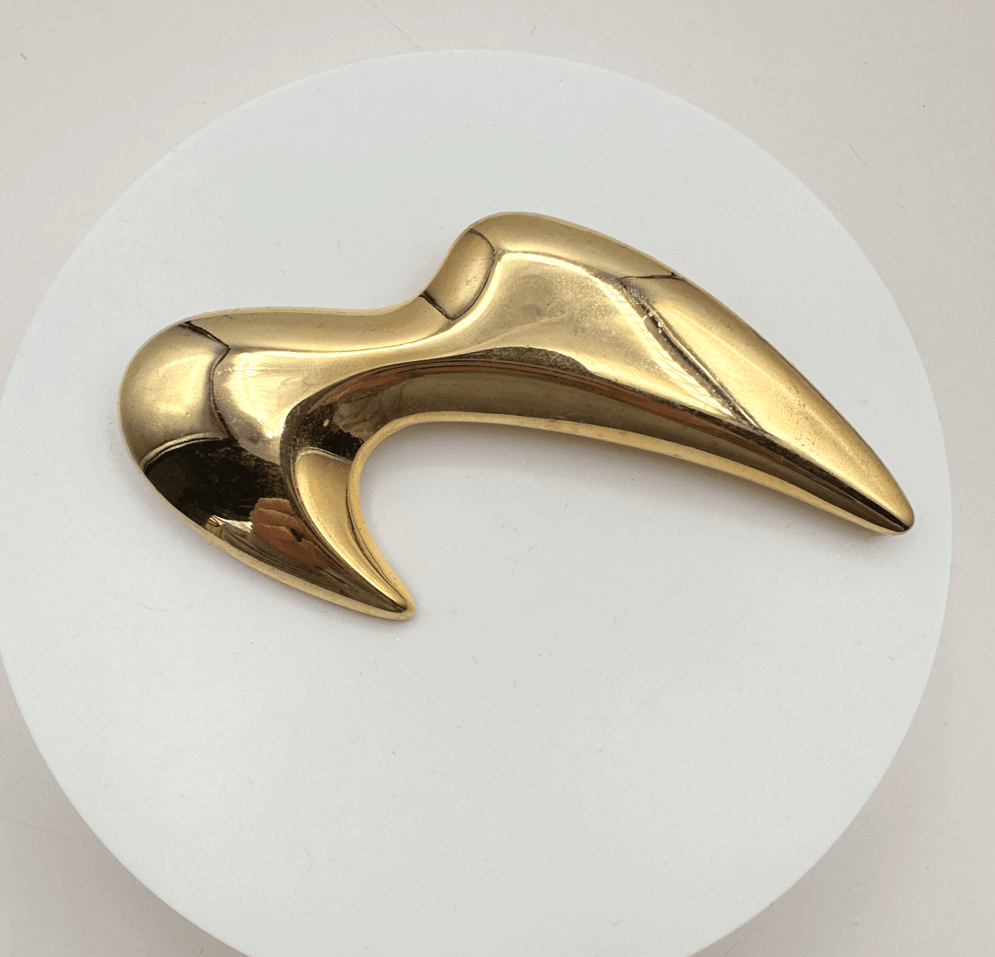Vintage 90s Park lane Gold Tone Sculptural Biomorphic Brooch Pin Retro Jewelry