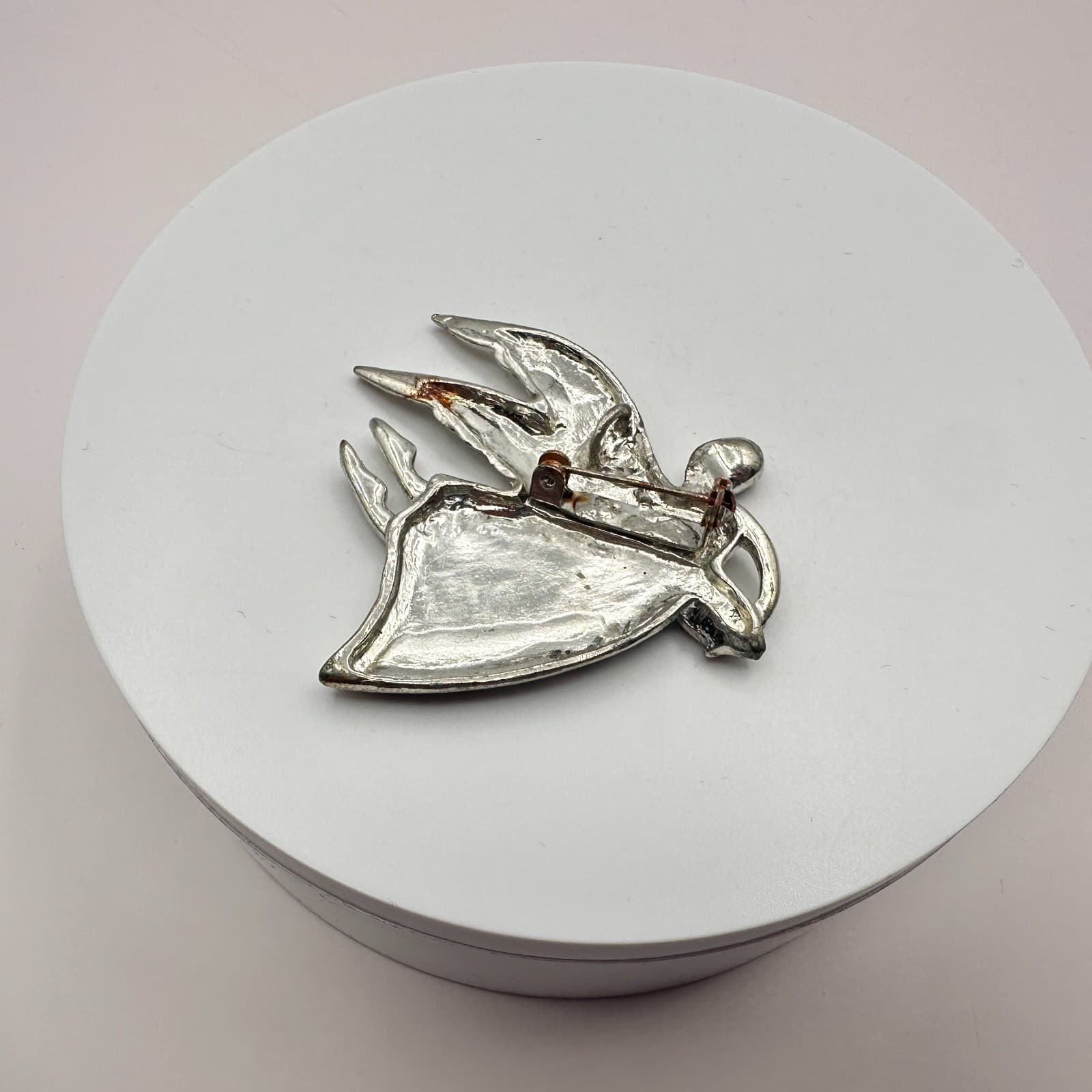 Vintage 90s Silver Tone Blessed Are Mothers Angel Brooch Pin Classic Jewelry - Thumbnail 5