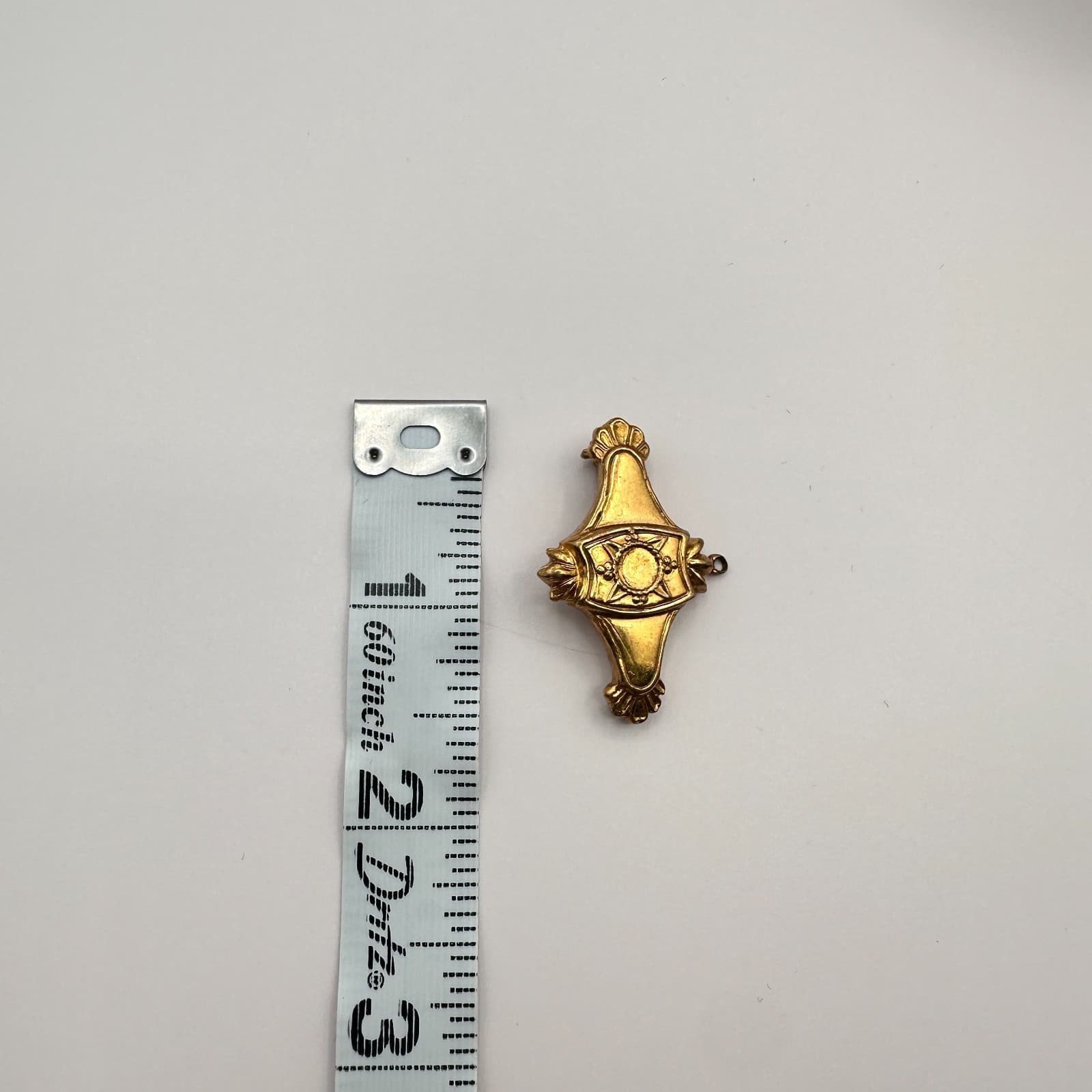 Vintage 80s Gold Tone Ornate Geometric Bar Brooch Pin Victorian Revival Jewelry - Thumbnail 6