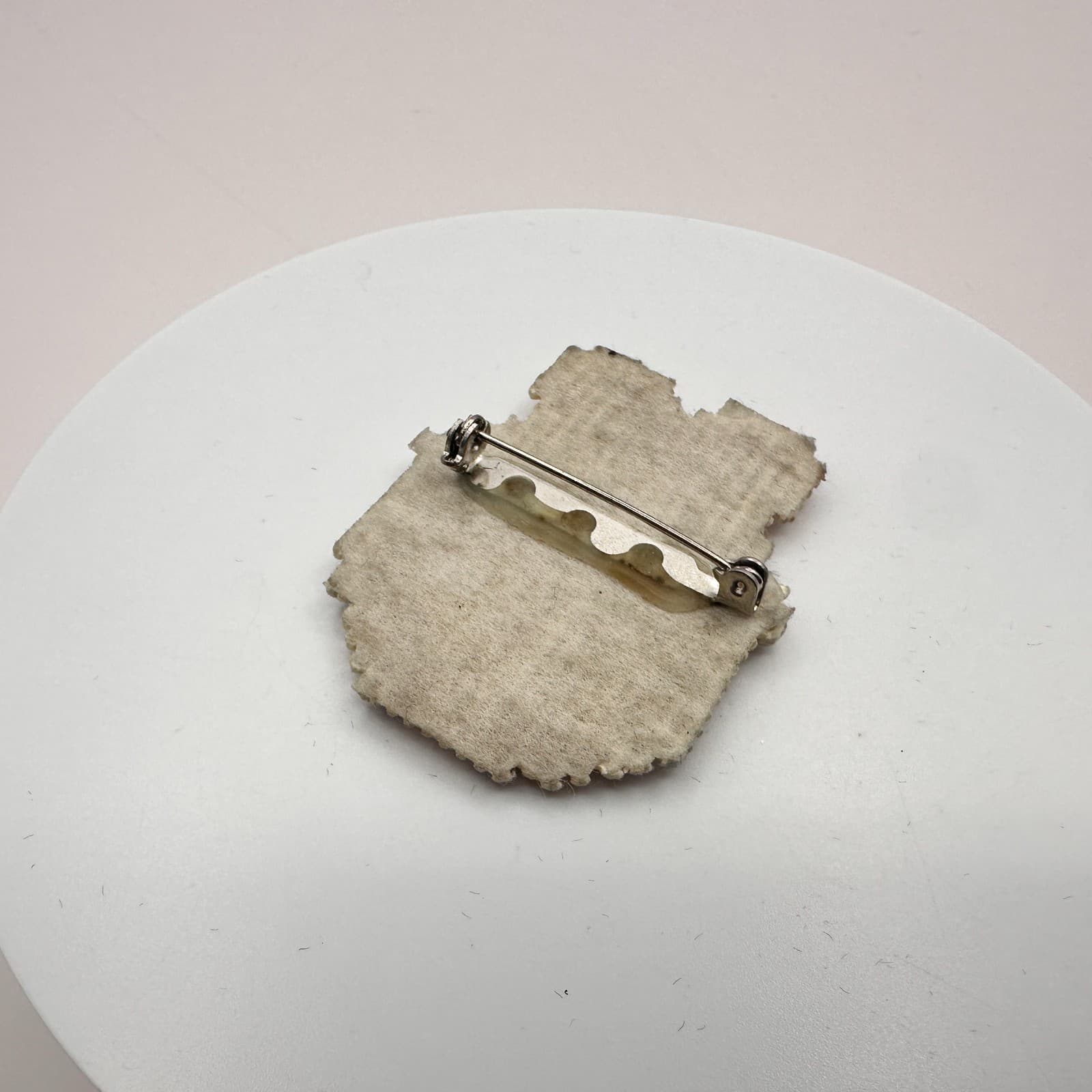 Vintage 90s Seed Beaded Stitch Craft Brooch Pin Pastel Bow Classic Jewelry - Thumbnail 6