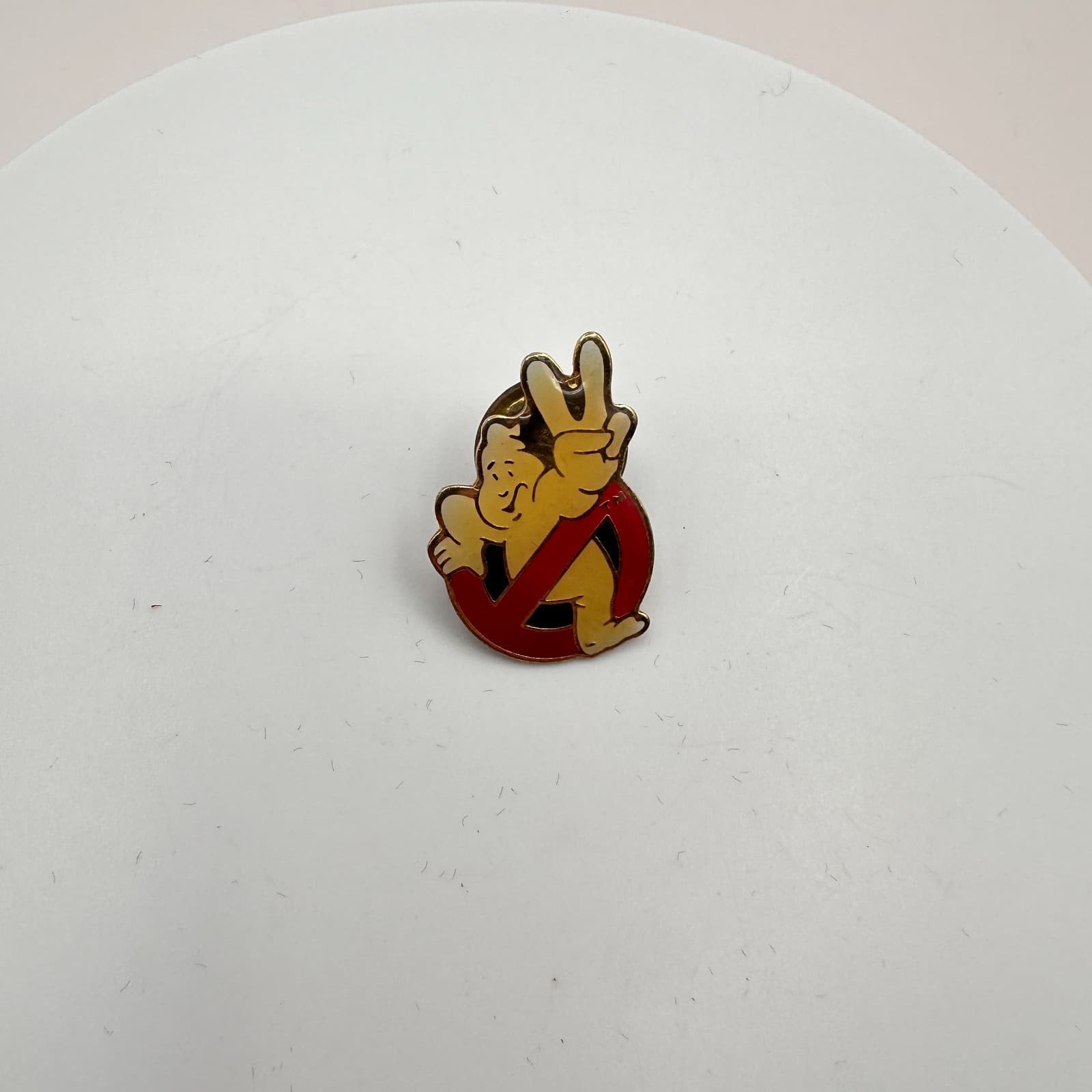 Vintage 1989 Gold Tone Movie Promo Taiwan Ghostbusters 2 Slimer Enamel Pin - Thumbnail 3