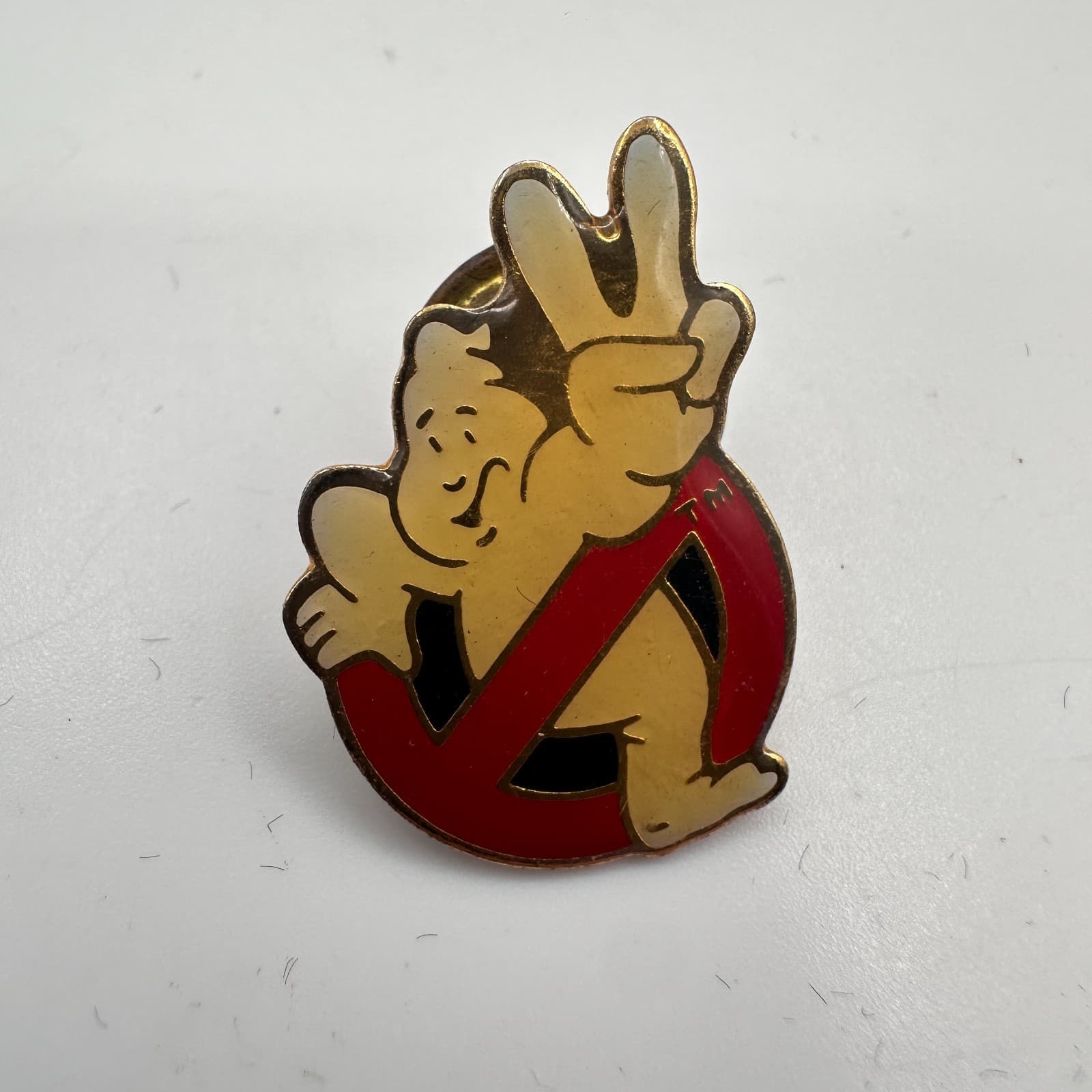Vintage 1989 Gold Tone Movie Promo Taiwan Ghostbusters 2 Slimer Enamel Pin - Thumbnail 2