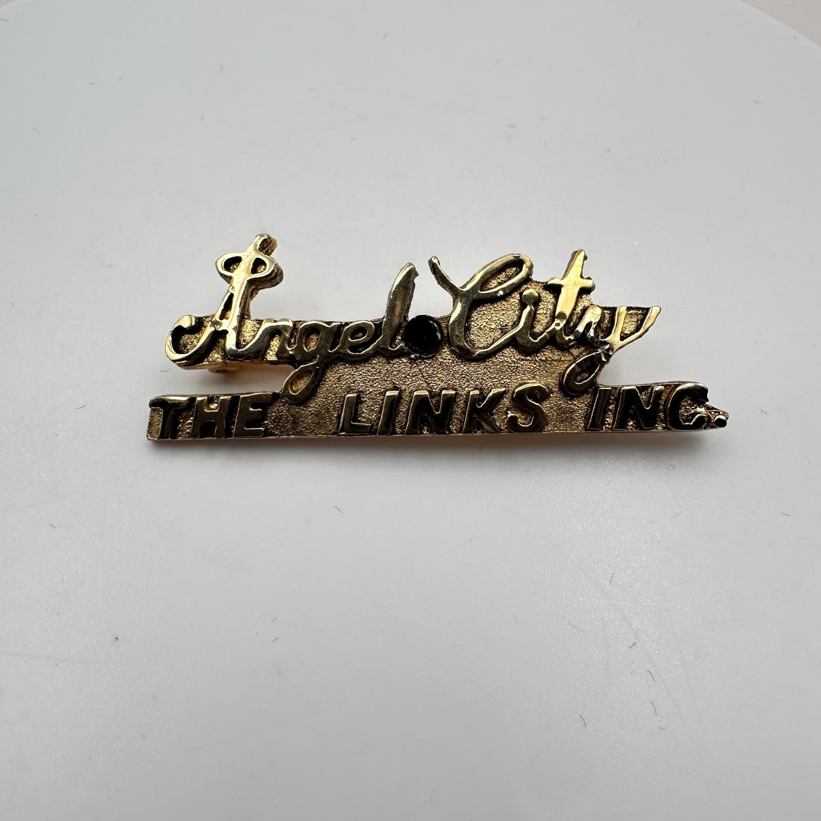 Vintage Y2K 90s Gold Tone Angel City The Links Inc Brooch Pin Women's Jewelry - Thumbnail 2