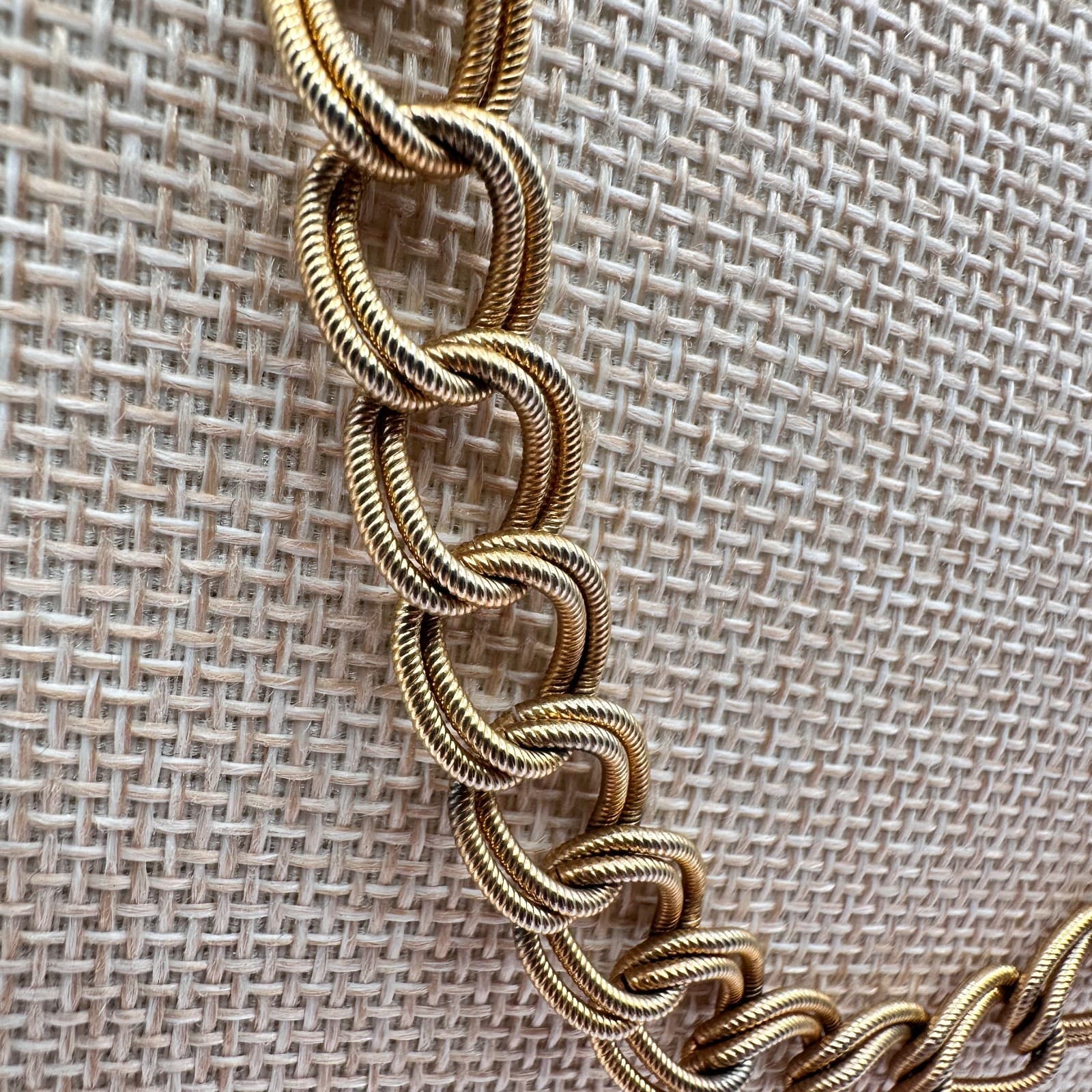 Vintage 80s Gold Tone Textured Double Link Chain Necklace Boho Fashion Jewelry - Thumbnail 4