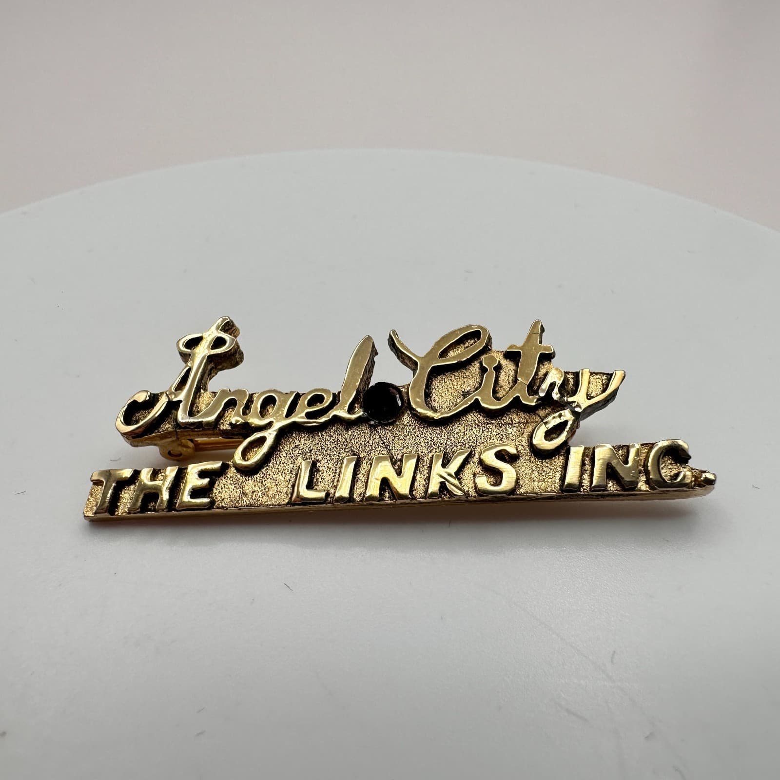 Vintage Y2K 90s Gold Tone Angel City The Links Inc Brooch Pin Women's Jewelry - Thumbnail 3