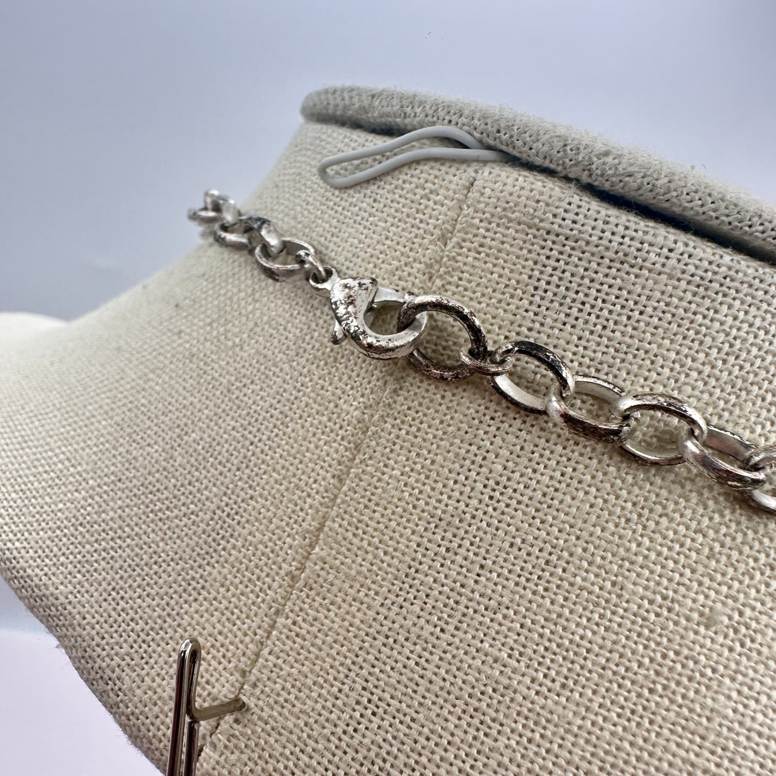 Vintage 90s Silver Tone Belcher Rolo Chain Necklace Statement Chunky Jewelry - Thumbnail 9