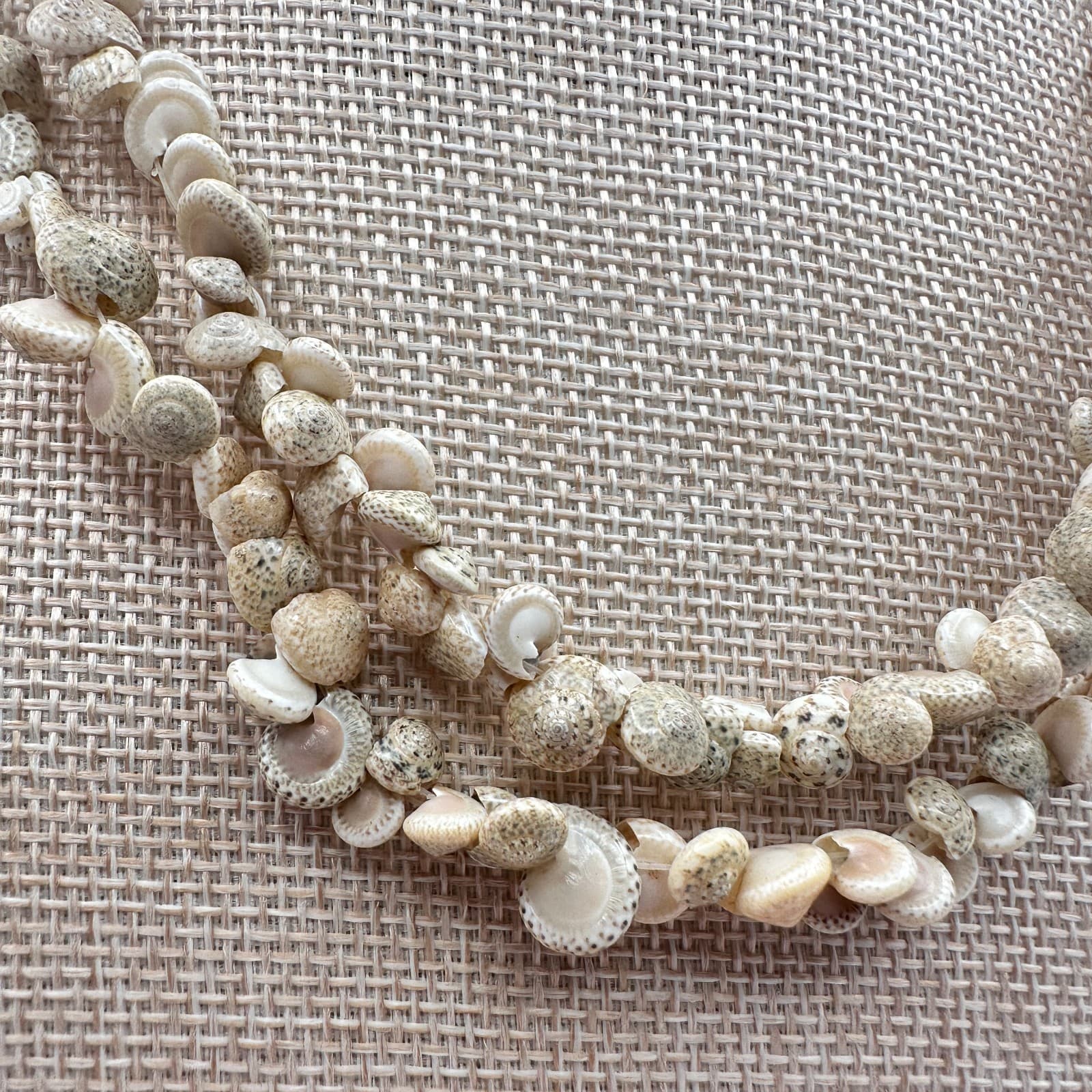 Vintage 60s Hawaiian Style Speckled Shell Lei Strand Necklace Jewelry - Thumbnail 8