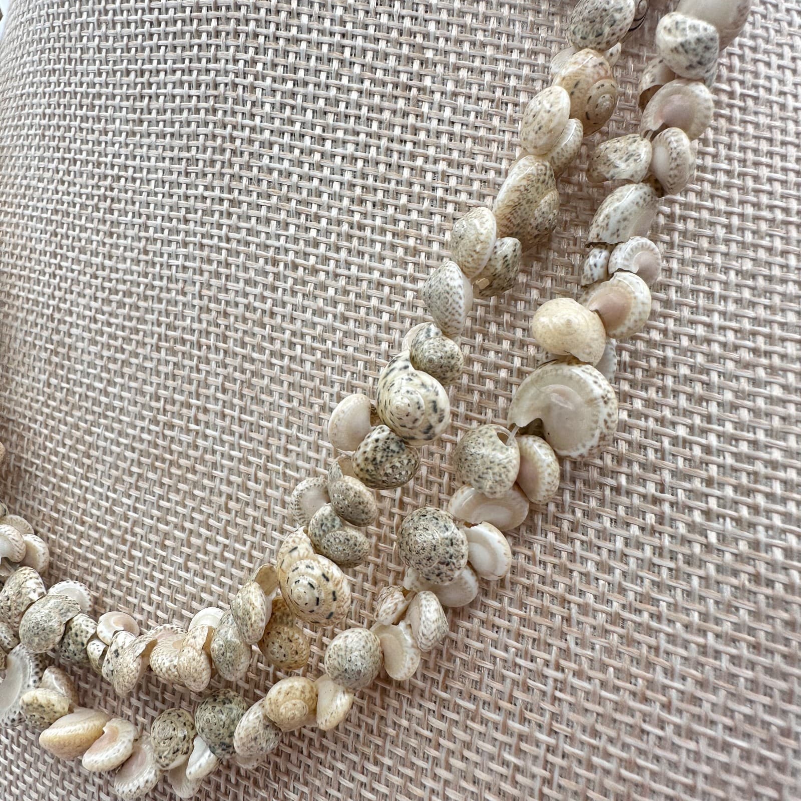 Vintage 60s Hawaiian Style Speckled Shell Lei Strand Necklace Jewelry - Thumbnail 7