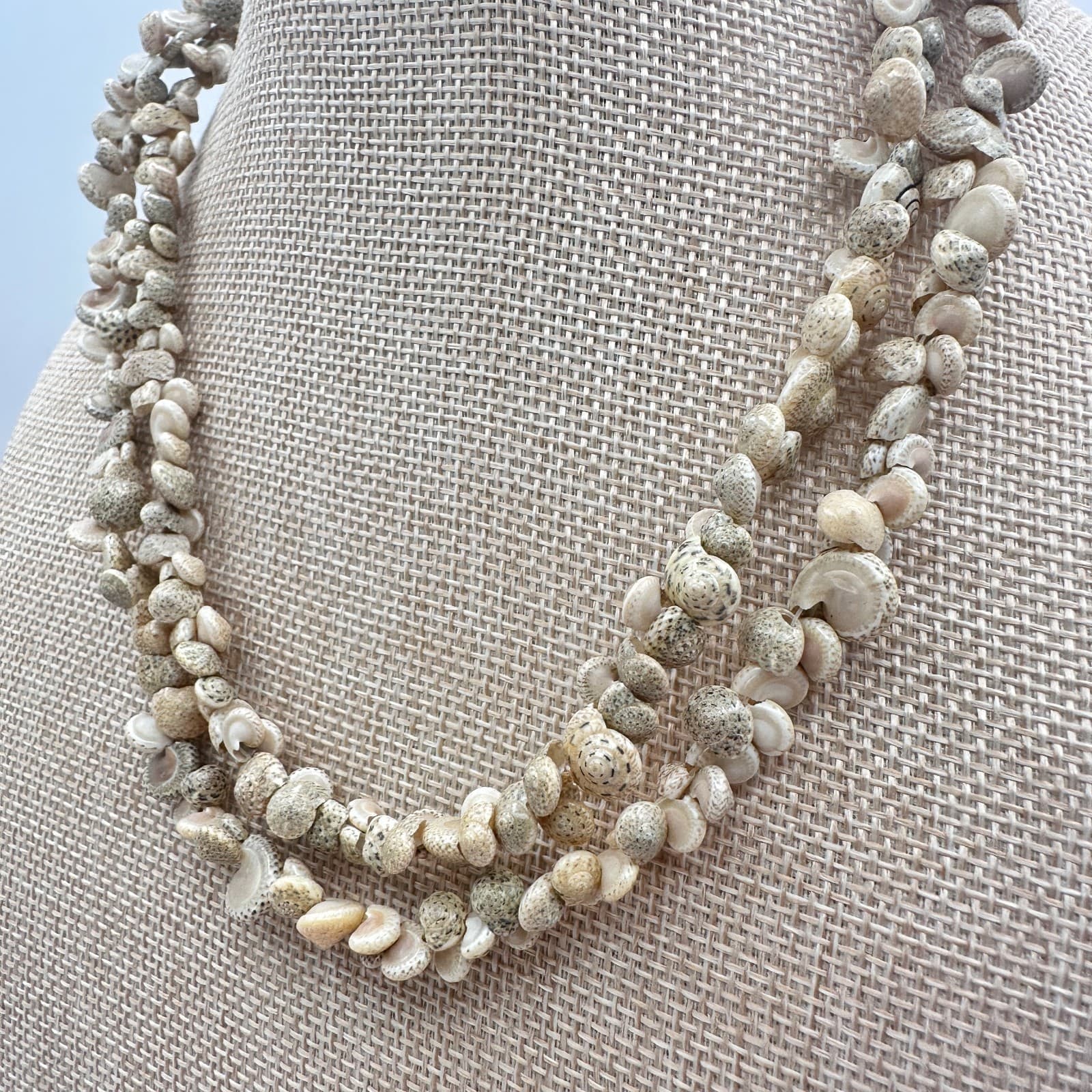 Vintage 60s Hawaiian Style Speckled Shell Lei Strand Necklace Jewelry - Thumbnail 6