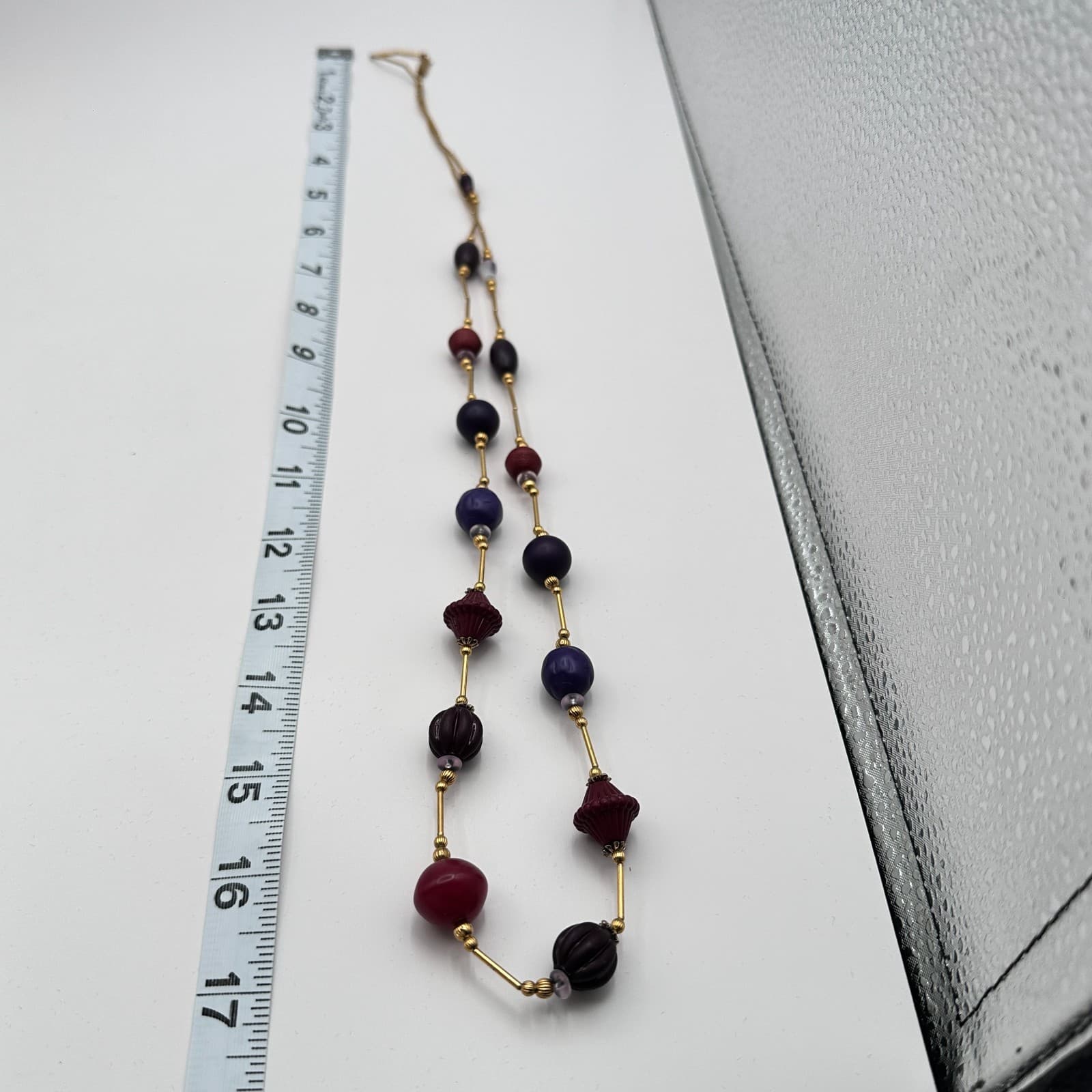 Vintage Y2K 90s Gold Tone Beaded Long Necklace Statement Women's Classic Jewelry - Thumbnail 7