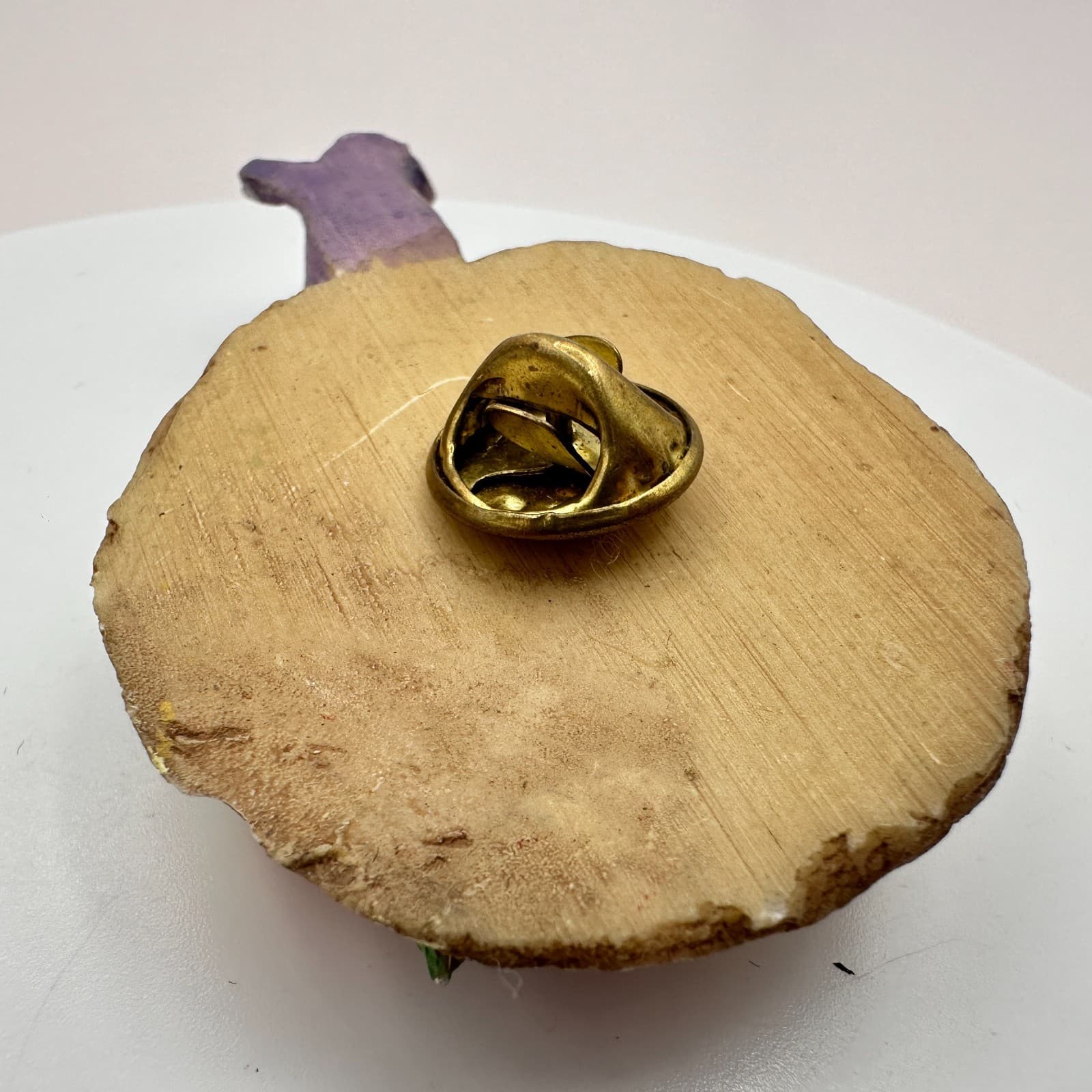Vintage 90s Painted Floral Straw Hat Lapel Pin Brooch Classic Fashion Jewelry - Thumbnail 5