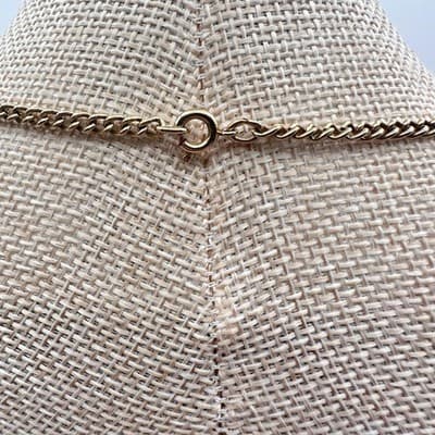 Vintage 70s Gold Tone Textured Leaf Pendant Statement Necklace Retro Jewelry - Thumbnail 7