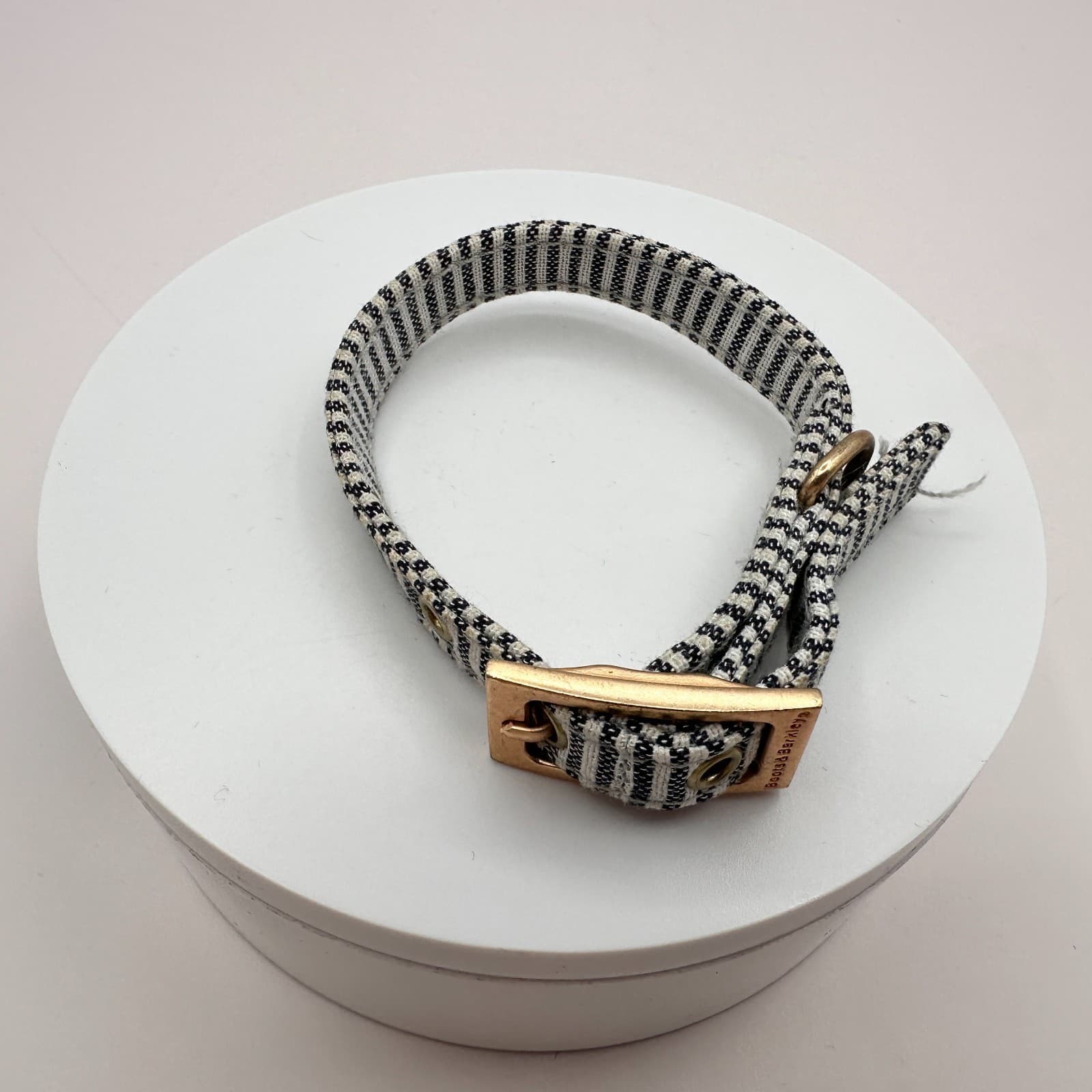 Vintage Y2K Gold Tone Boots & Barkley Black White Striped Dog Collar Buckle - Thumbnail 2