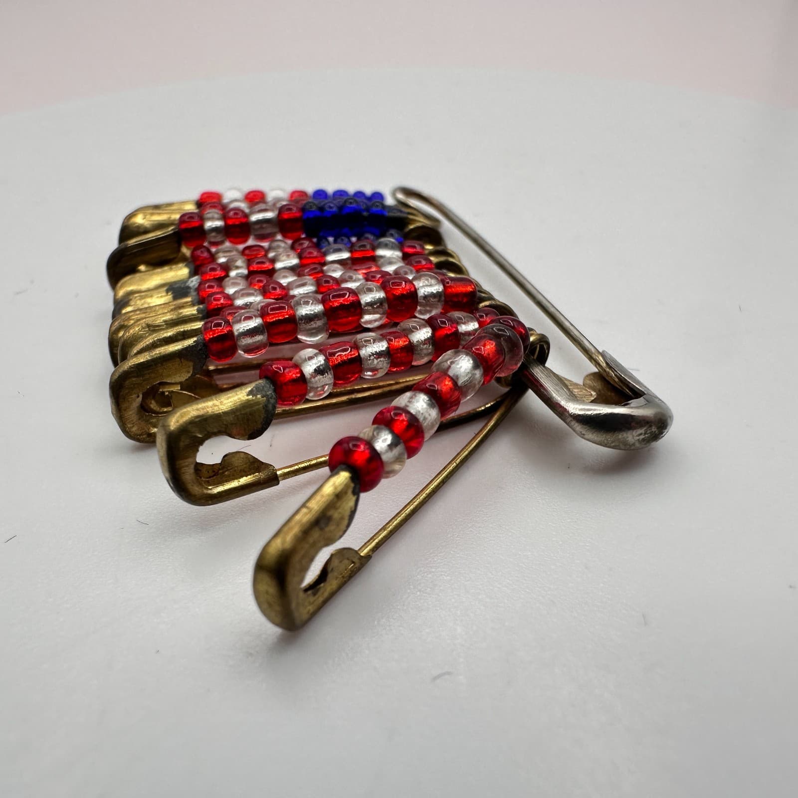 Vintage Y2K American Flag Safety Pins Beaded Women's Classic Fashion Jewelry - Thumbnail 3