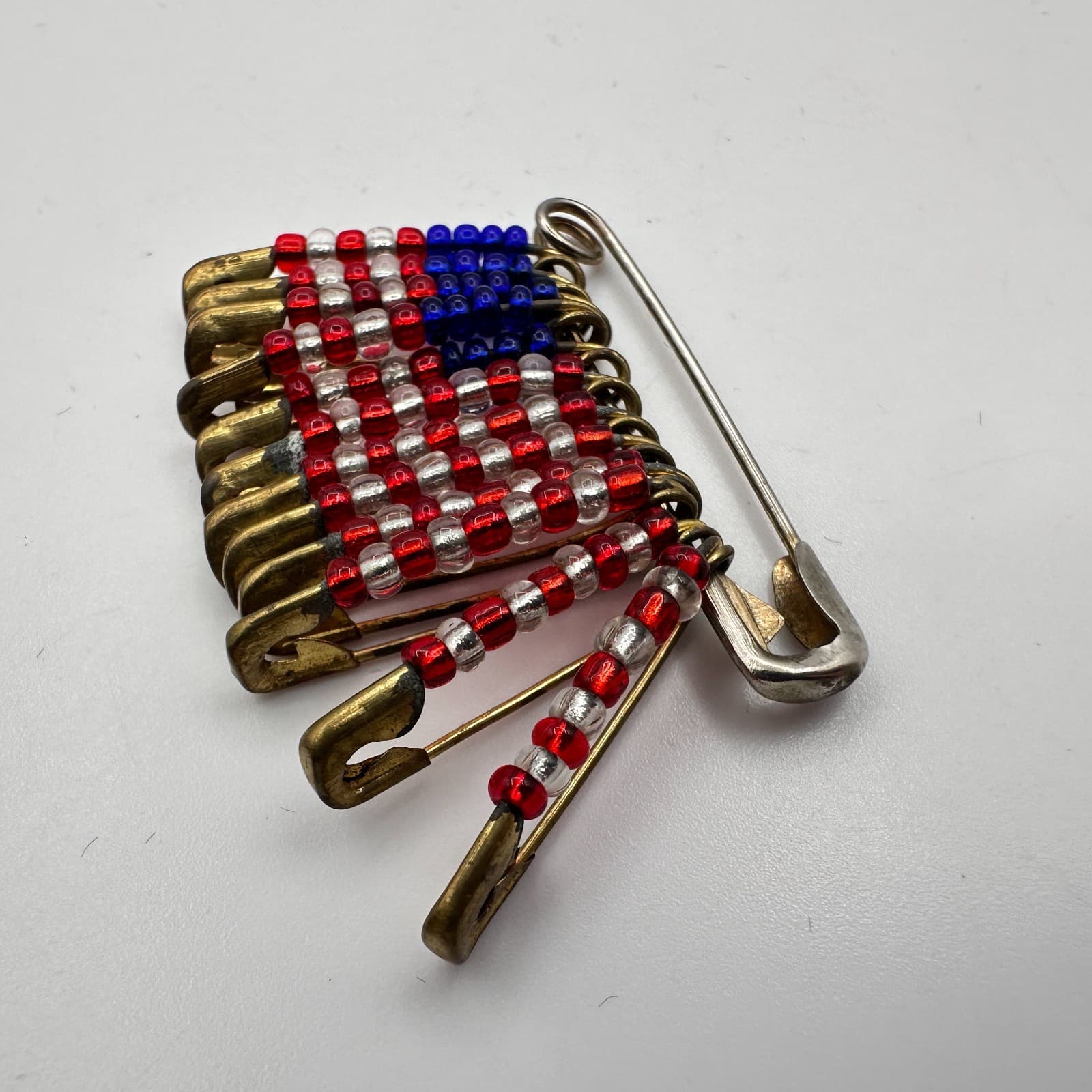 Vintage Y2K American Flag Safety Pins Beaded Women's Classic Fashion Jewelry - Thumbnail 4