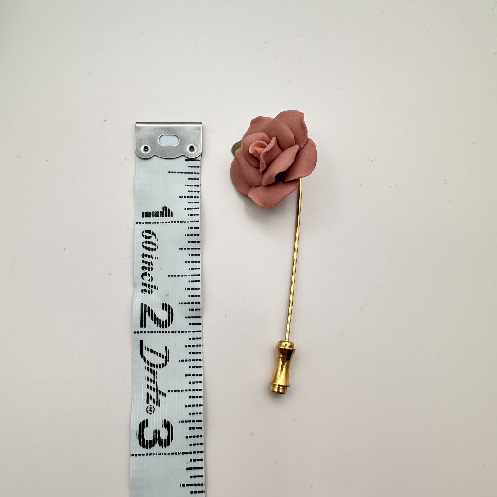 Vintage 90s Gold Tone Dusty Rose Floral Stick Pin Women's Classic Jewelry - Thumbnail 6