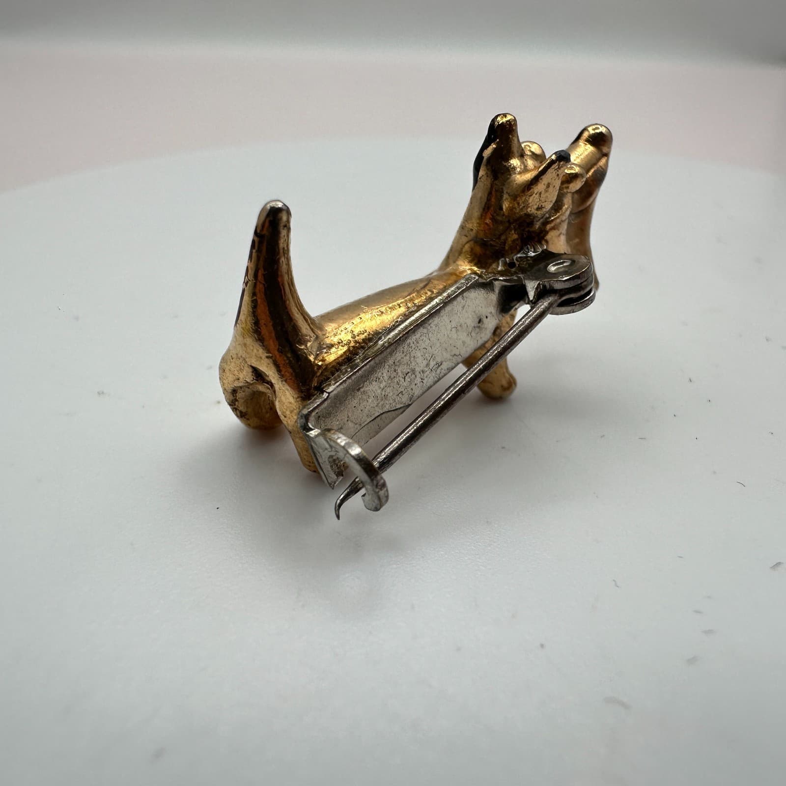 Vintage 90s Gold Tone Scottie Terrier Dog Brooch Pin Women's Classic Jewelry - Thumbnail 4