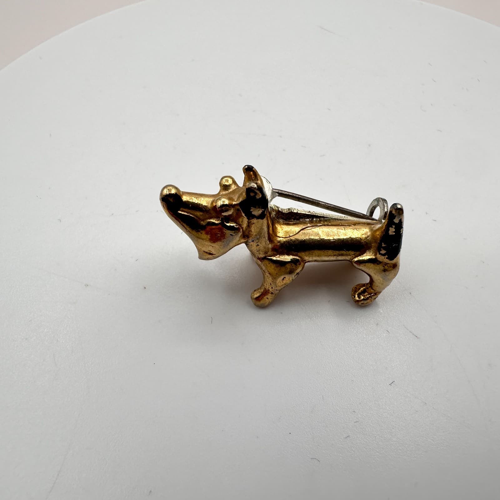 Vintage 90s Gold Tone Scottie Terrier Dog Brooch Pin Women's Classic Jewelry - Thumbnail 3