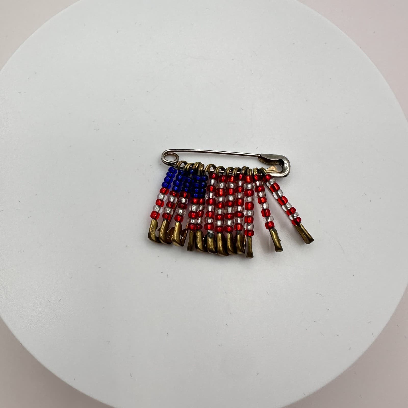 Vintage Y2K American Flag Safety Pins Beaded Women's Classic Fashion Jewelry - Thumbnail 2