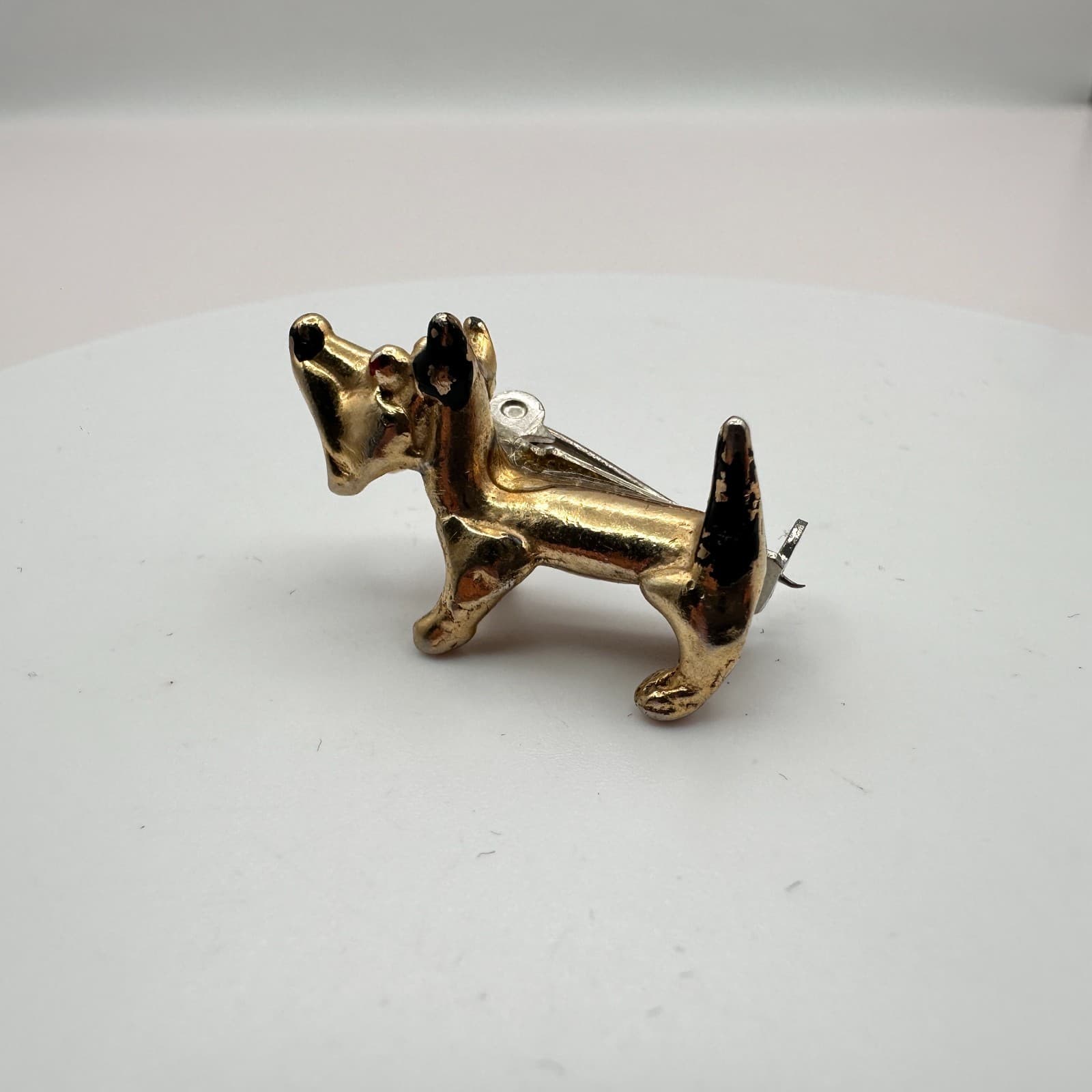 Vintage 90s Gold Tone Scottie Terrier Dog Brooch Pin Women's Classic Jewelry - Thumbnail 2