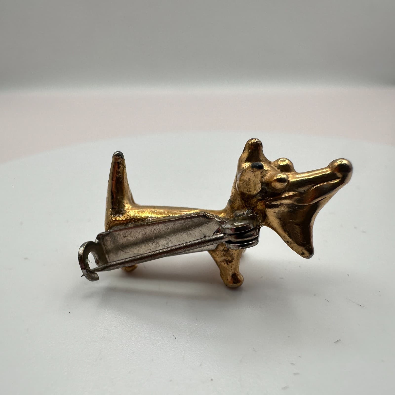 Vintage 90s Gold Tone Scottie Terrier Dog Brooch Pin Women's Classic Jewelry - Thumbnail 5