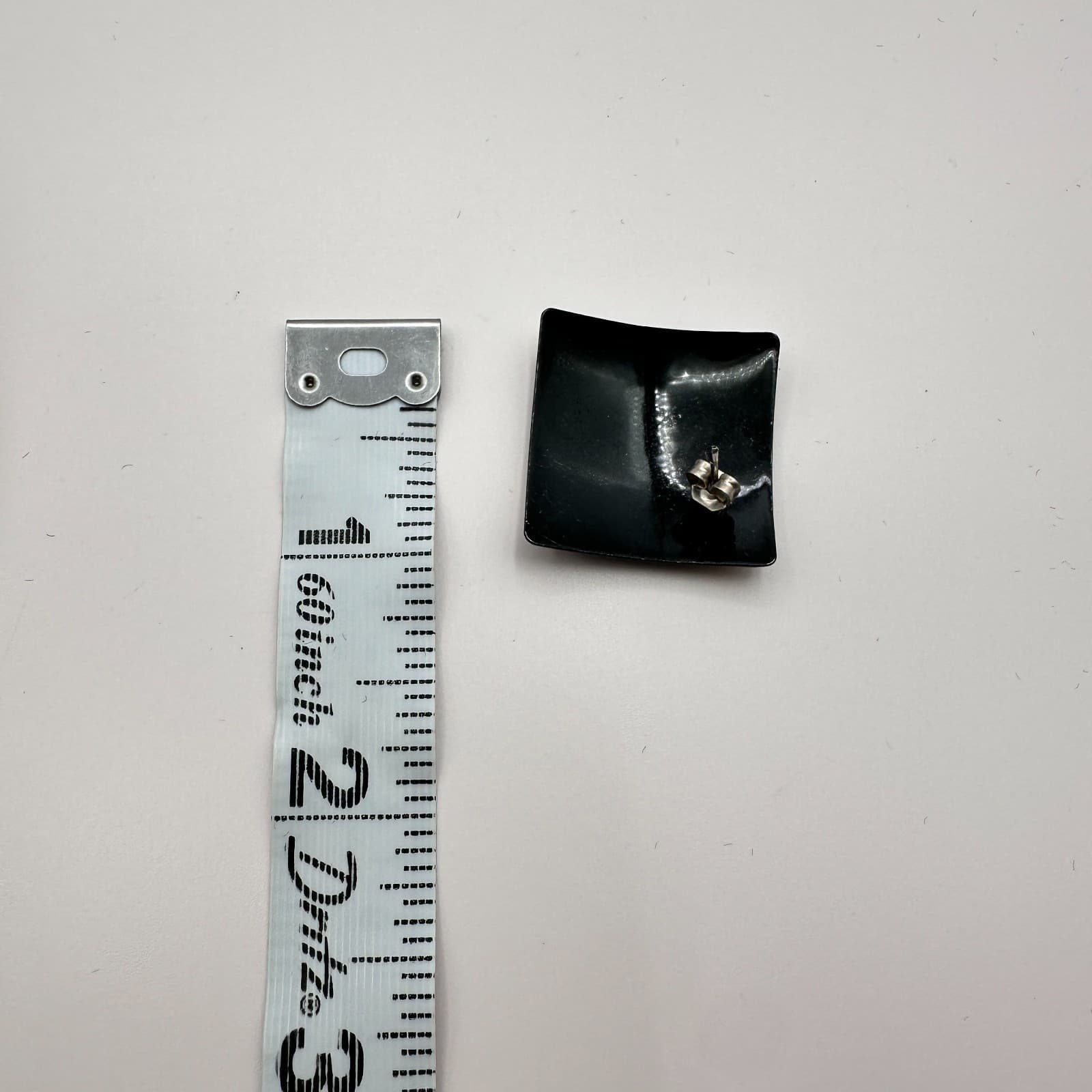 Vintage 90s Black Gold Abstract Square Stud Earrings Geometric Fashion Jewelry - Thumbnail 6