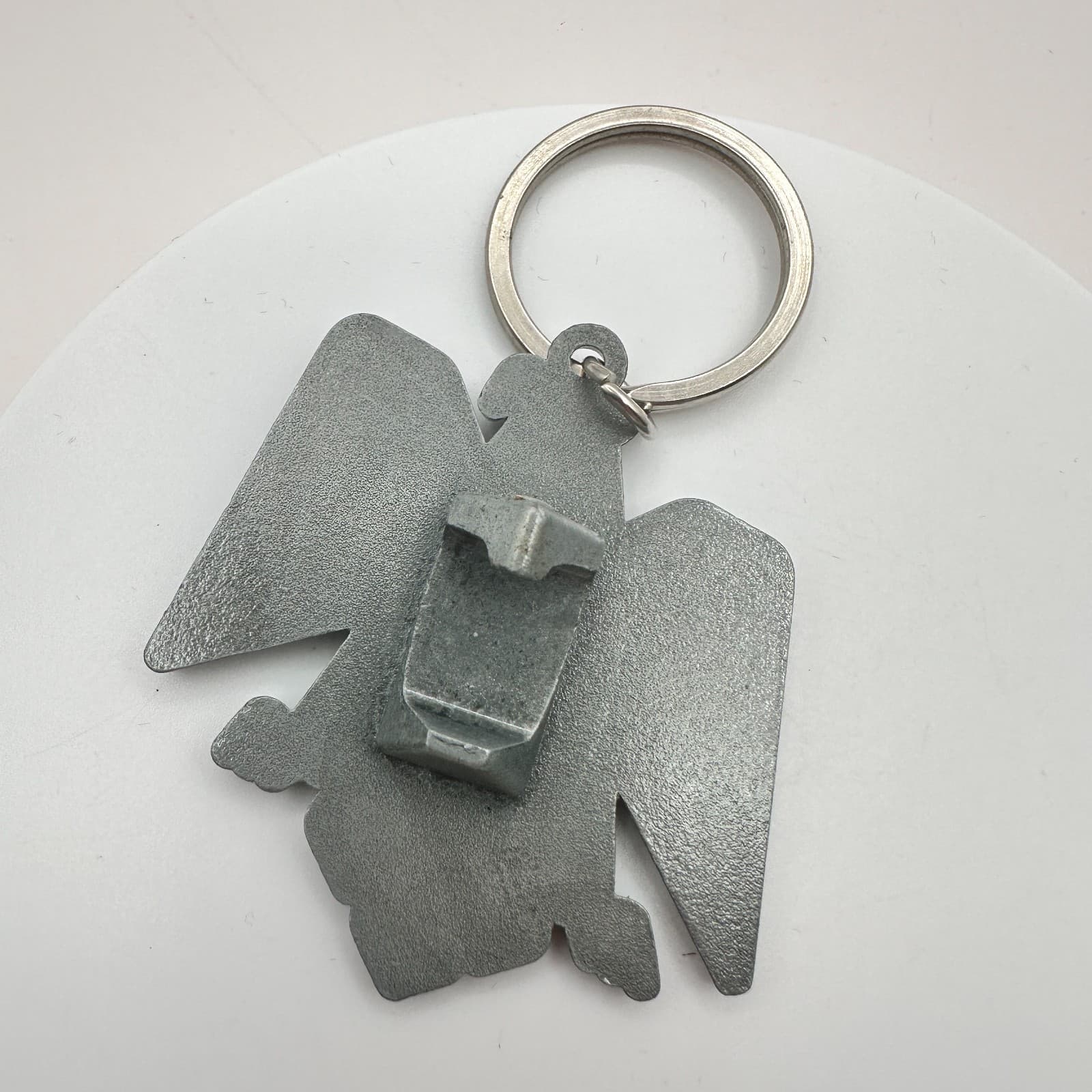 Vintage 90s Tecate Eagle Logo Silver tone Beer Bottle Opener Keyring Black - Thumbnail 6