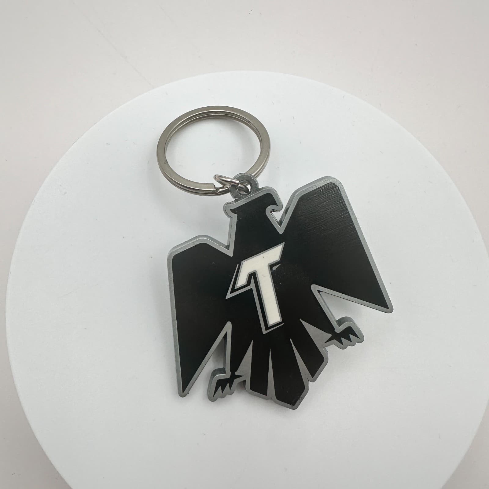 Vintage 90s Tecate Eagle Logo Silver tone Beer Bottle Opener Keyring Black - Thumbnail 3