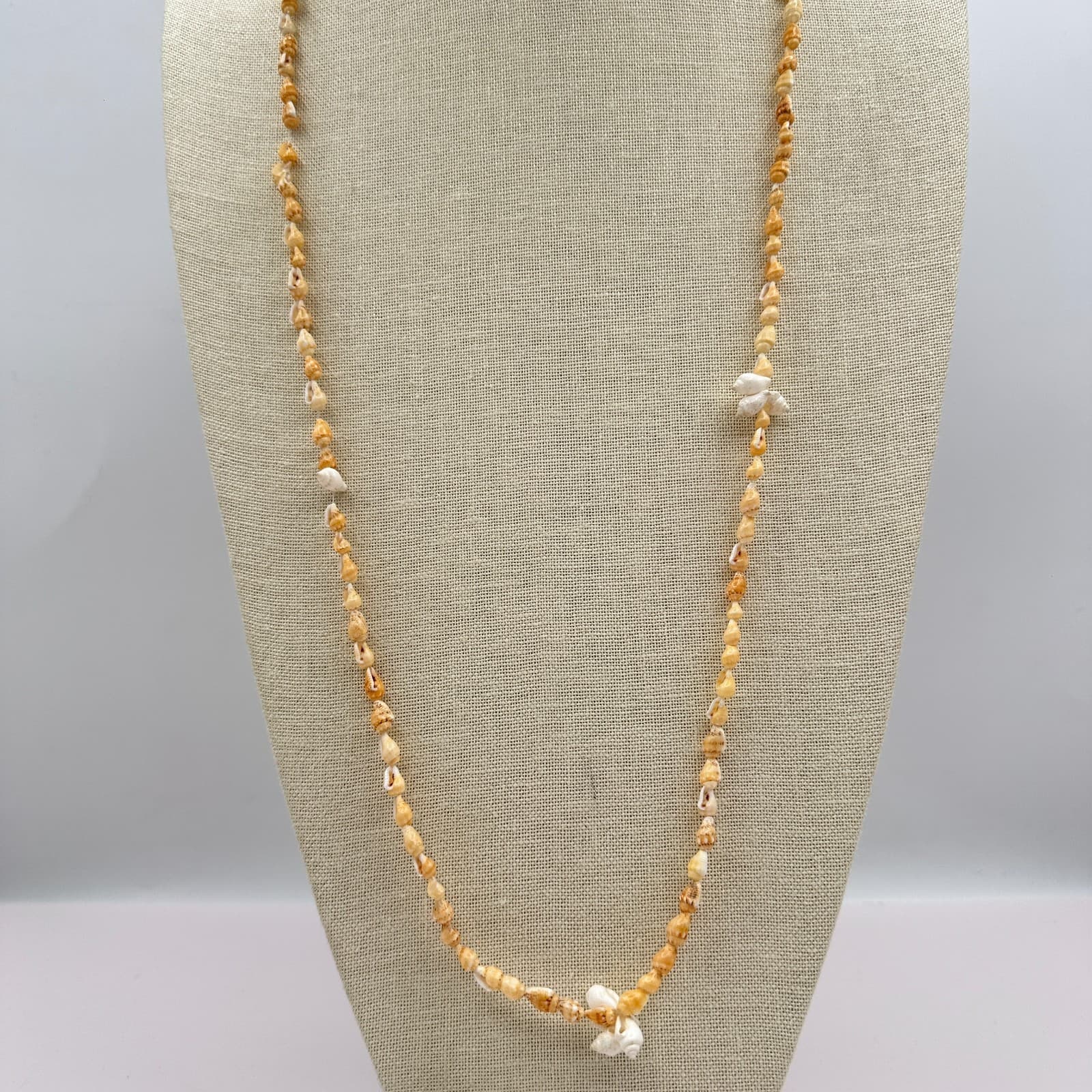 Vintage 90s Natural Puka Shell Beaded Necklace Women's Classic Jewelry - Thumbnail 6