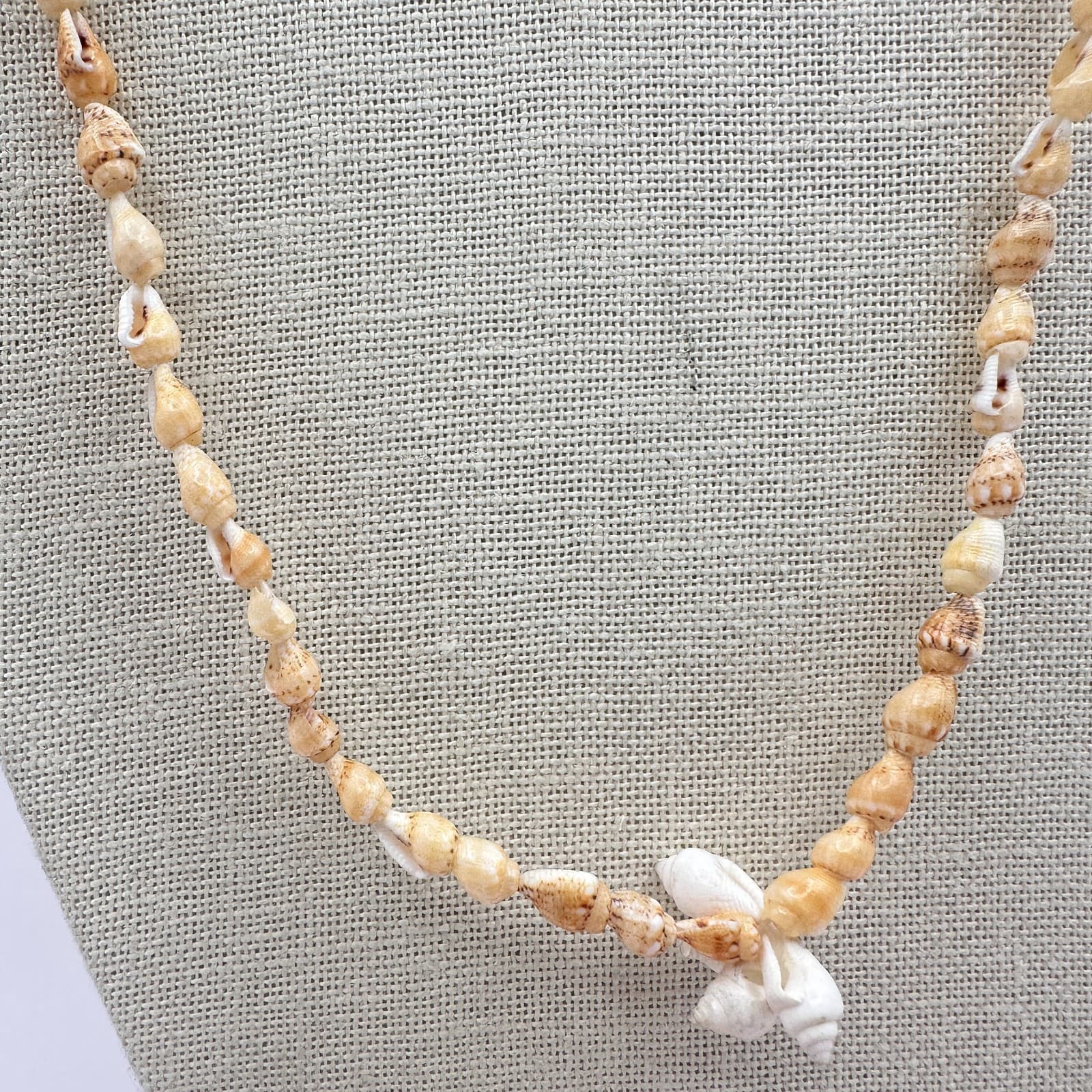 Vintage 90s Natural Puka Shell Beaded Necklace Women's Classic Jewelry - Thumbnail 3