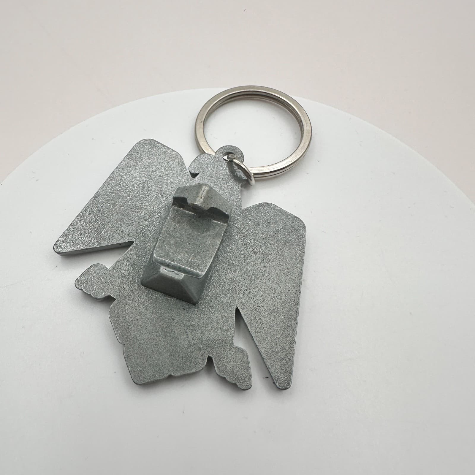 Vintage 90s Tecate Eagle Logo Silver tone Beer Bottle Opener Keyring Black - Thumbnail 5