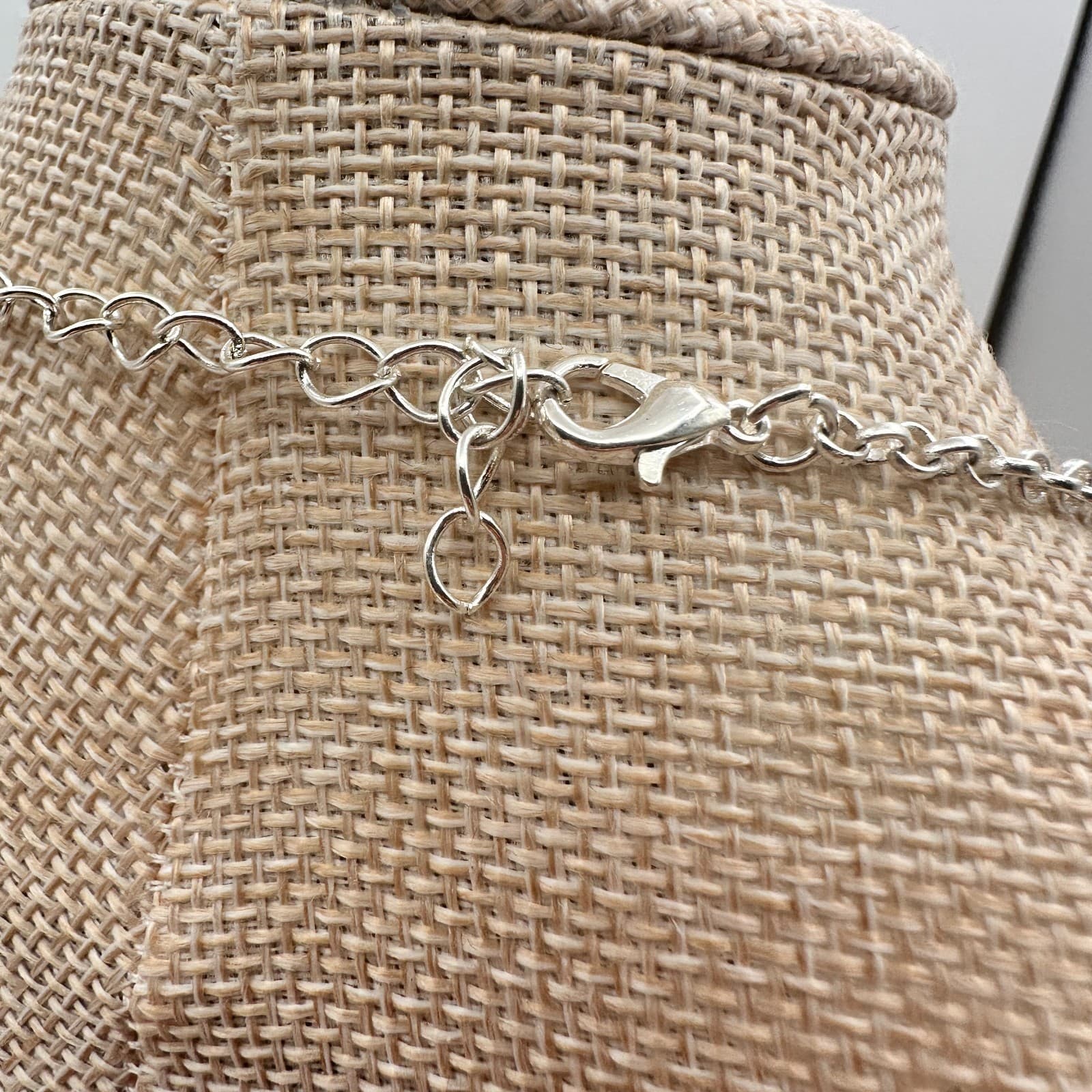 Vintage 90s Silver Tone Clear Rhinestone Bib Necklace Women's Classic Jewelry - Thumbnail 8