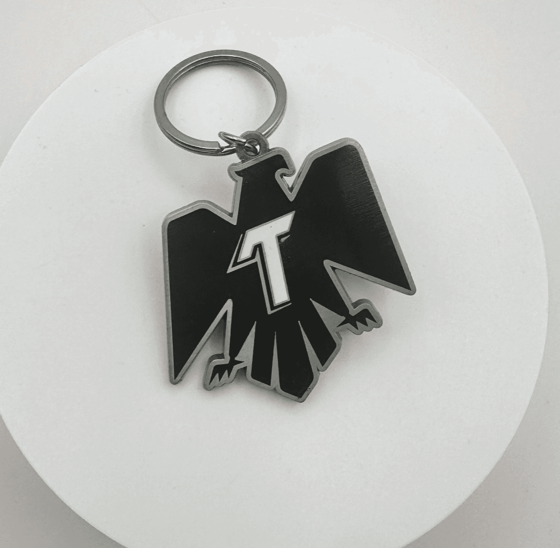 Vintage 90s Tecate Eagle Logo Silver tone Beer Bottle Opener Keyring Black - Thumbnail 2