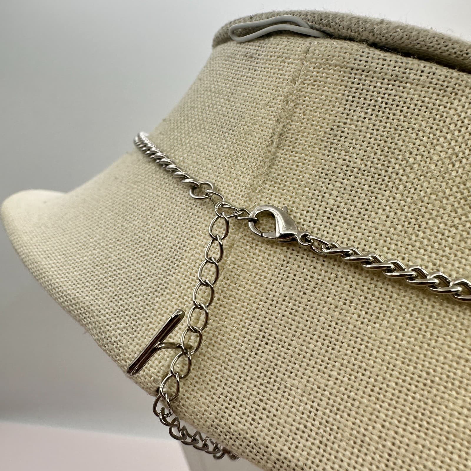 Vintage Y2K Silver Tone Geometric Fringe Bib Necklace Women's Classic Jewelry - Thumbnail 7