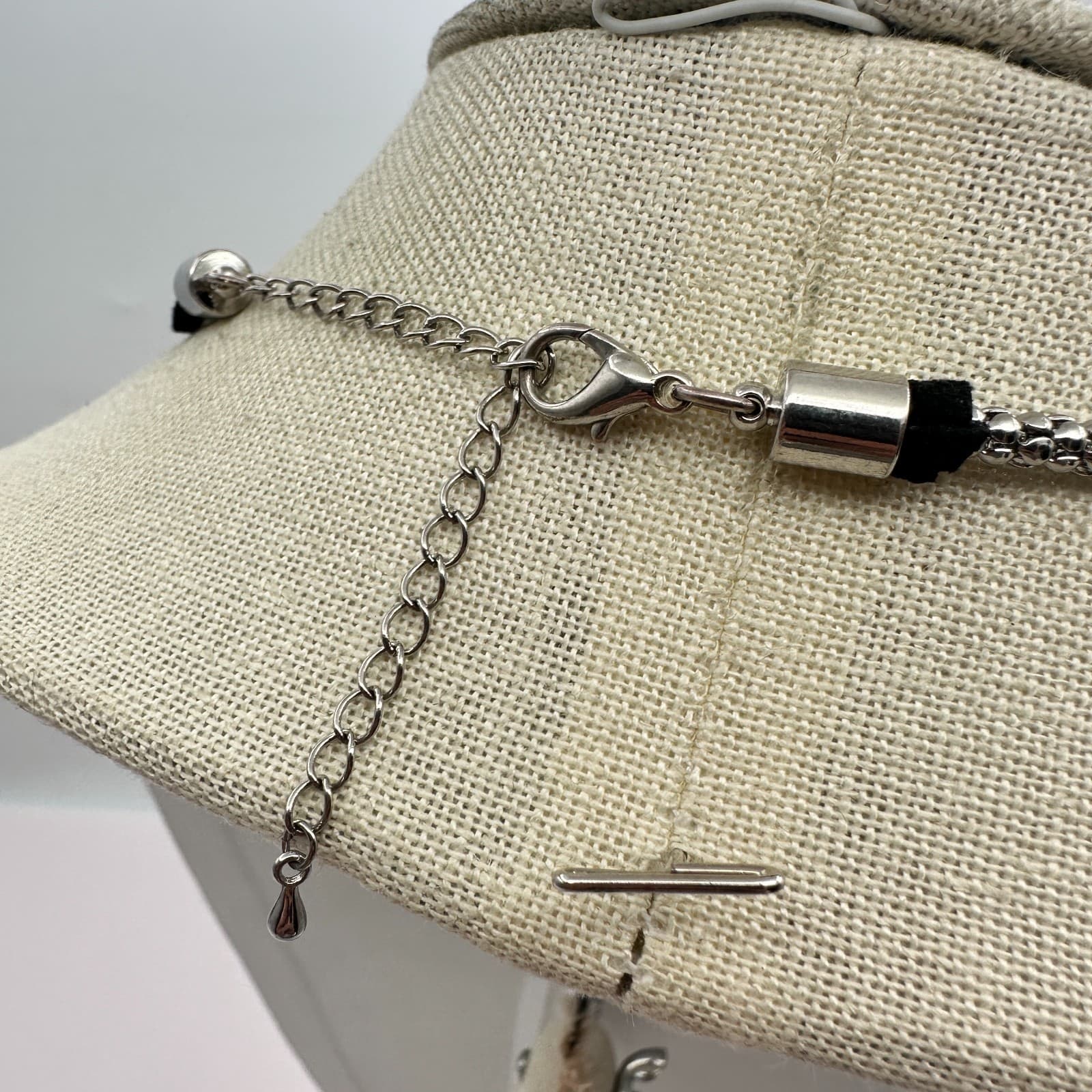 Vintage 80s Silver Tone Popcorn Chain Necklace Woven Mesh Italian Link Jewelry - Thumbnail 8