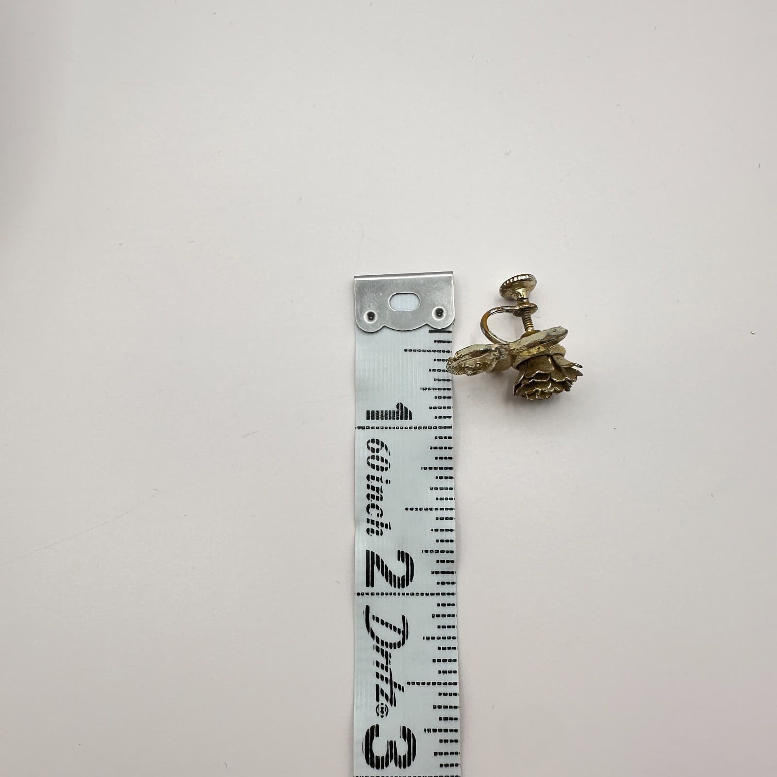 Vintage 90s Gold Tone Rose Floral Rhinestone Earrings Women's Classic Jewelry - Thumbnail 8