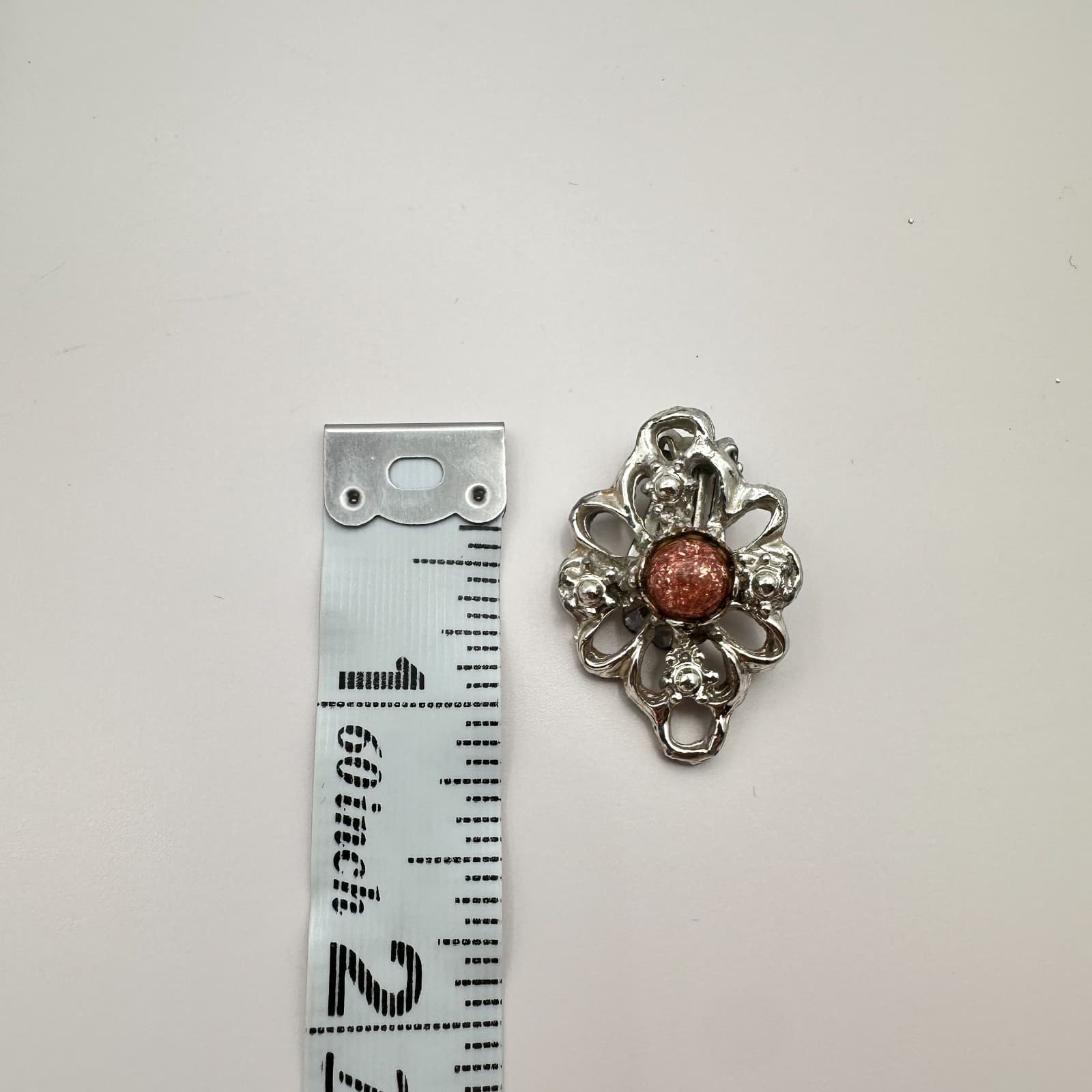 Vintage 90s Silver Tone Sparkling Stone Swirly Filigree Earrings Women's Jewelry - Thumbnail 7